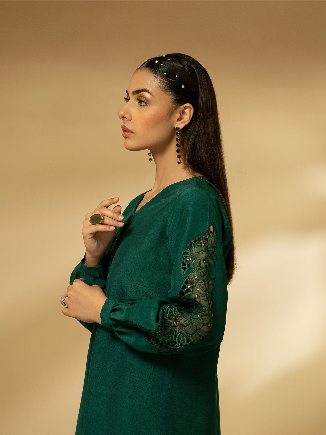 Fozia Khalid | Eid Edit 24 | Emerald Symphony - Official Fozia Khalid stockist in UK - Sakeena London