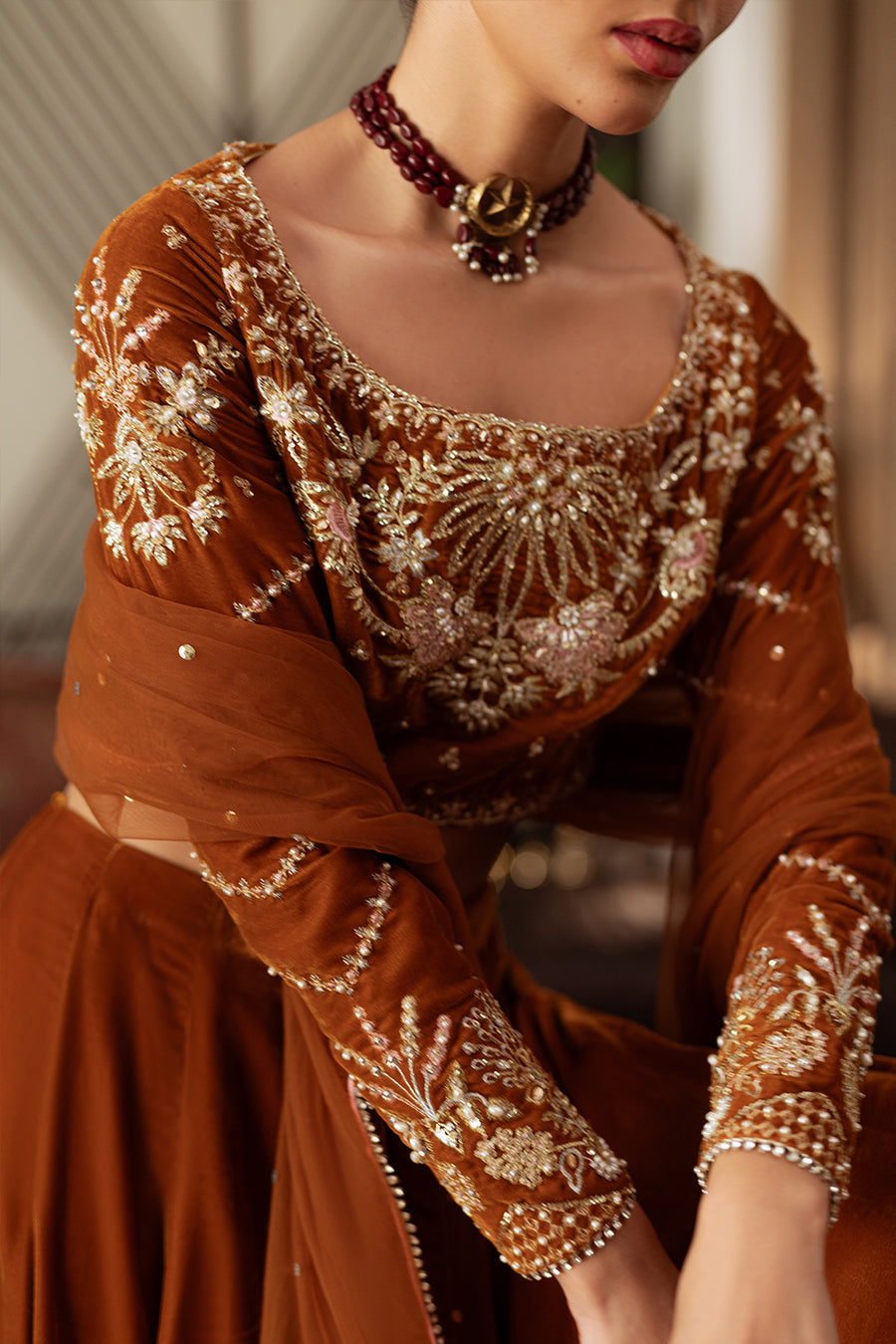Saira Rizwan | Velvet Pret 25 | AMBERIN-SRVP25-11 - Official Saira Rizwan stockist in UK - Sakeena London