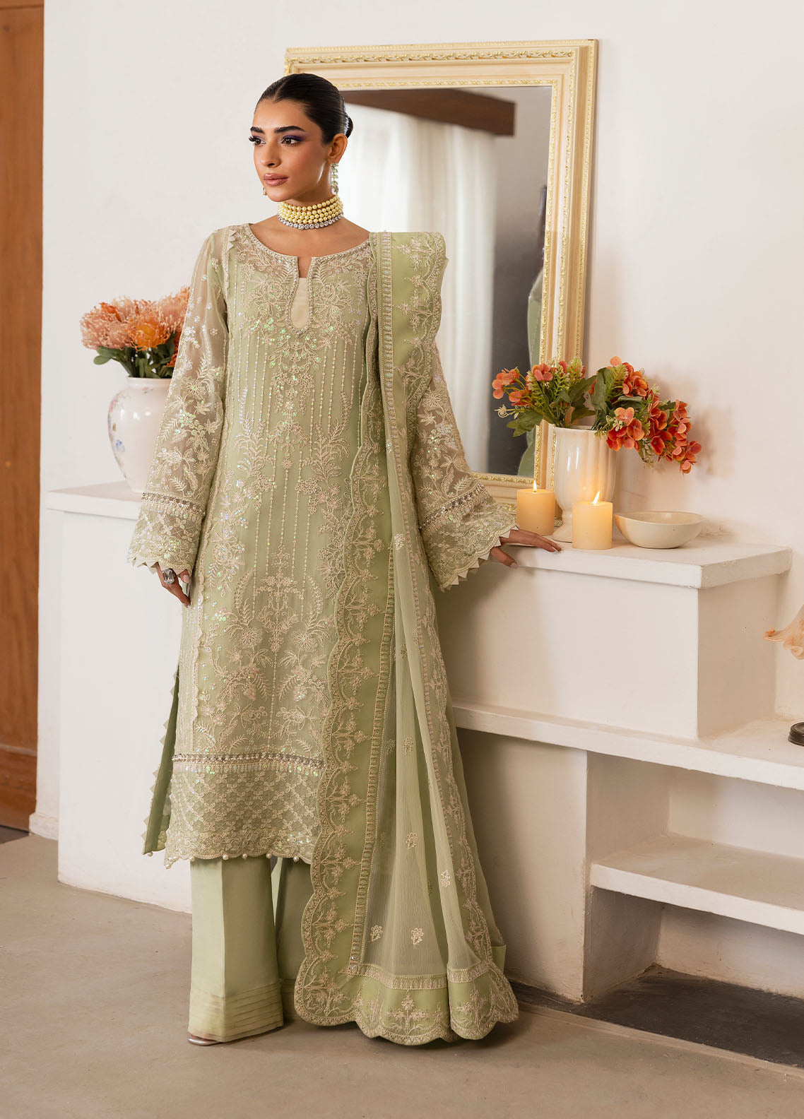 Gulaal | Reverie Embroidered Chiffon | VIRIDA - Official Gulaal stockist in UK - Sakeena London
