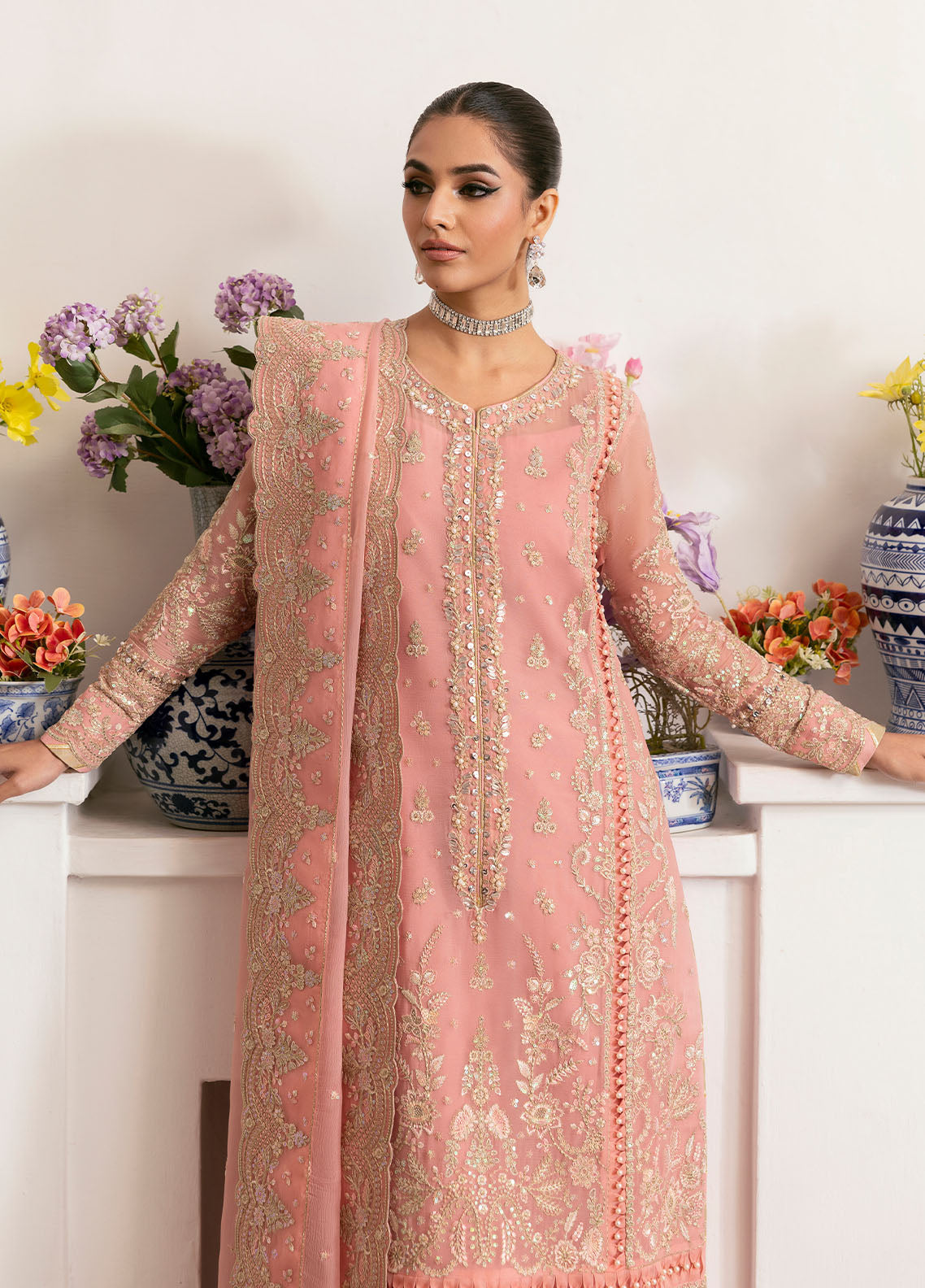 Gulaal | Reverie Embroidered Chiffon | CORALYN - Official Gulaal stockist in UK - Sakeena London