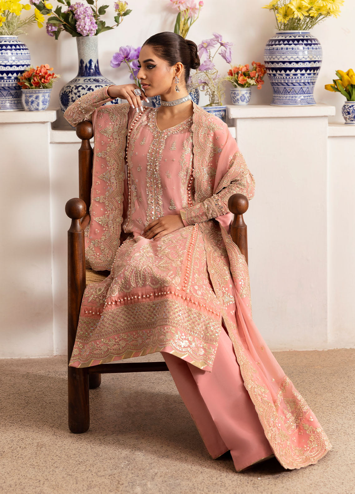 Gulaal | Reverie Embroidered Chiffon | CORALYN - Official Gulaal stockist in UK - Sakeena London