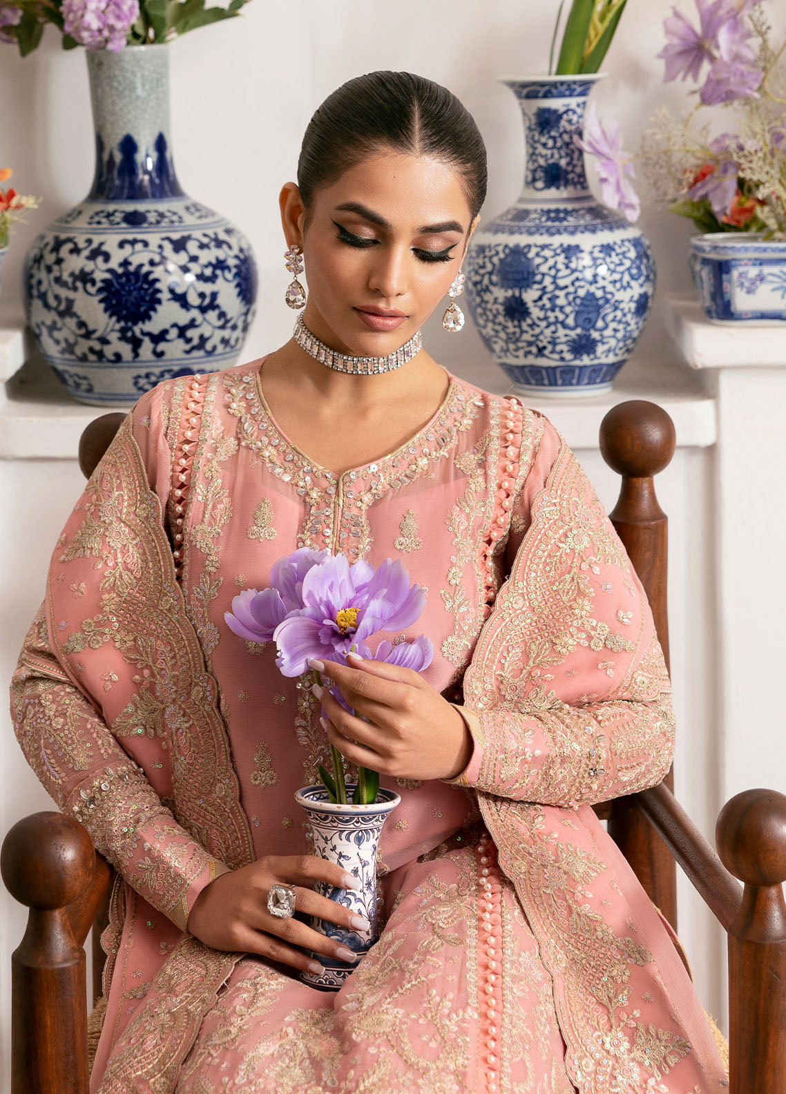 Gulaal | Reverie Embroidered Chiffon | CORALYN - Official Gulaal stockist in UK - Sakeena London