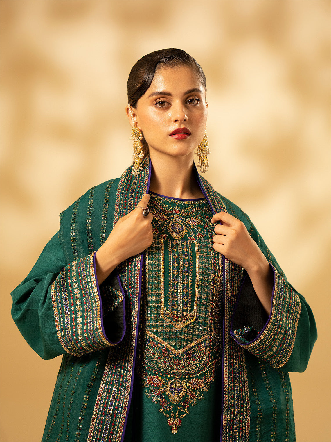 Fozia Khalid | Eid Edit 24 | Emerald Craftsmanship - Official Fozia Khalid stockist in UK - Sakeena London