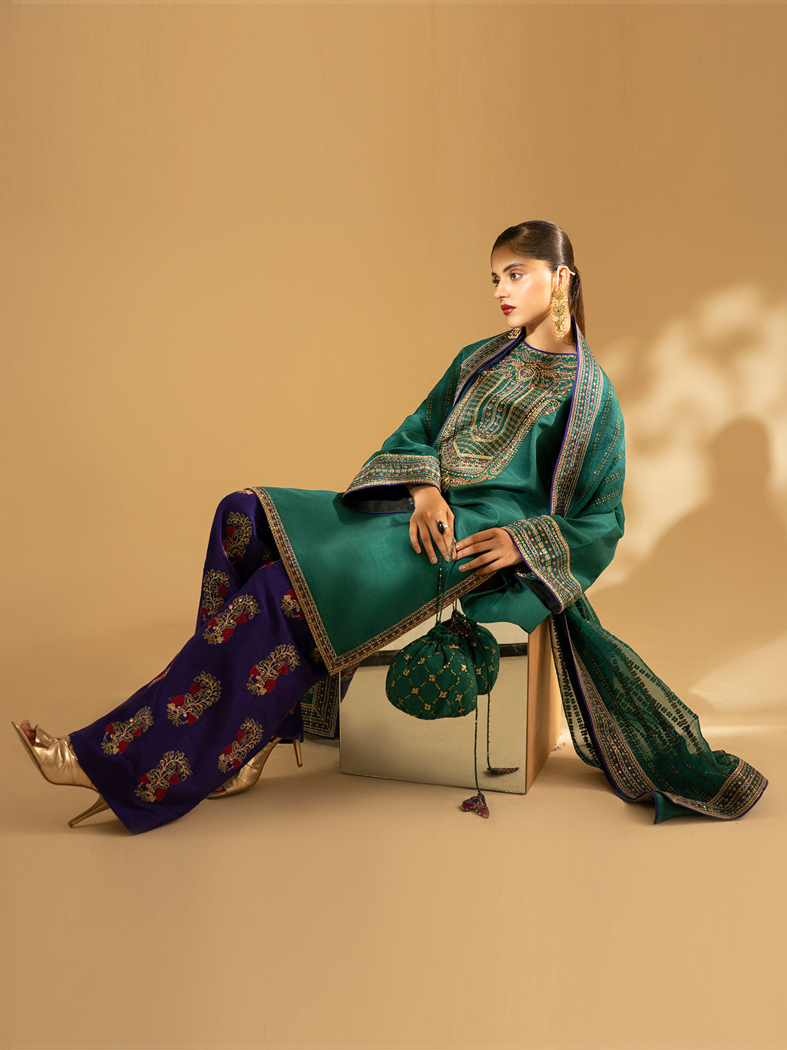 Fozia Khalid | Eid Edit 24 | Emerald Craftsmanship - Official Fozia Khalid stockist in UK - Sakeena London