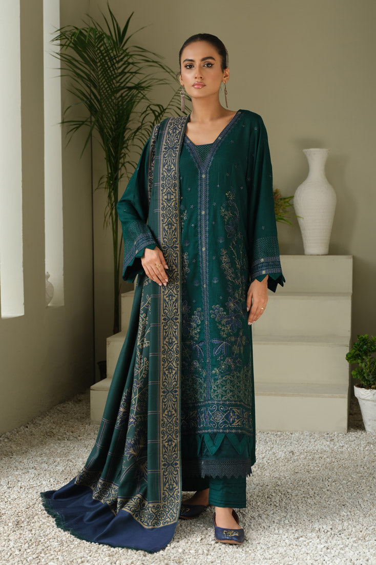 Marjjan | Aangan Embroidered Viscose | MDS-75 (GREEN) - Official Marjjan stockist in UK - Sakeena London