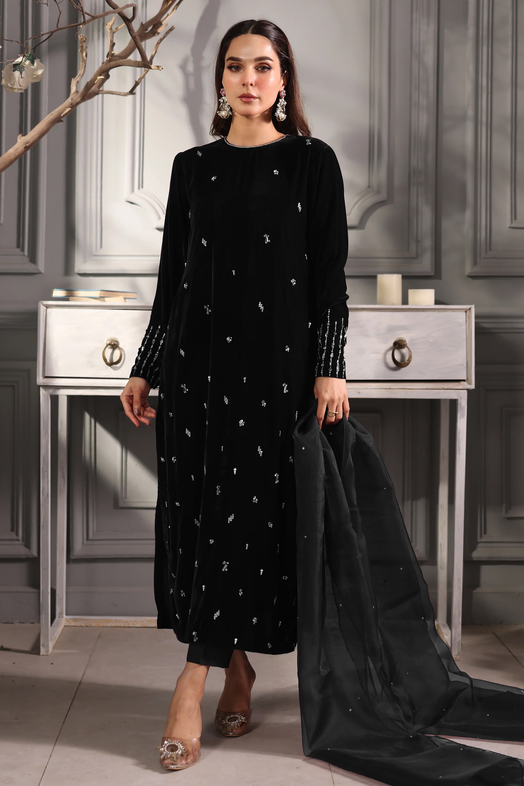 Hana | Mavi Velvets | Velvet Whisper - Official Sakeena London stockist in UK - Sakeena London