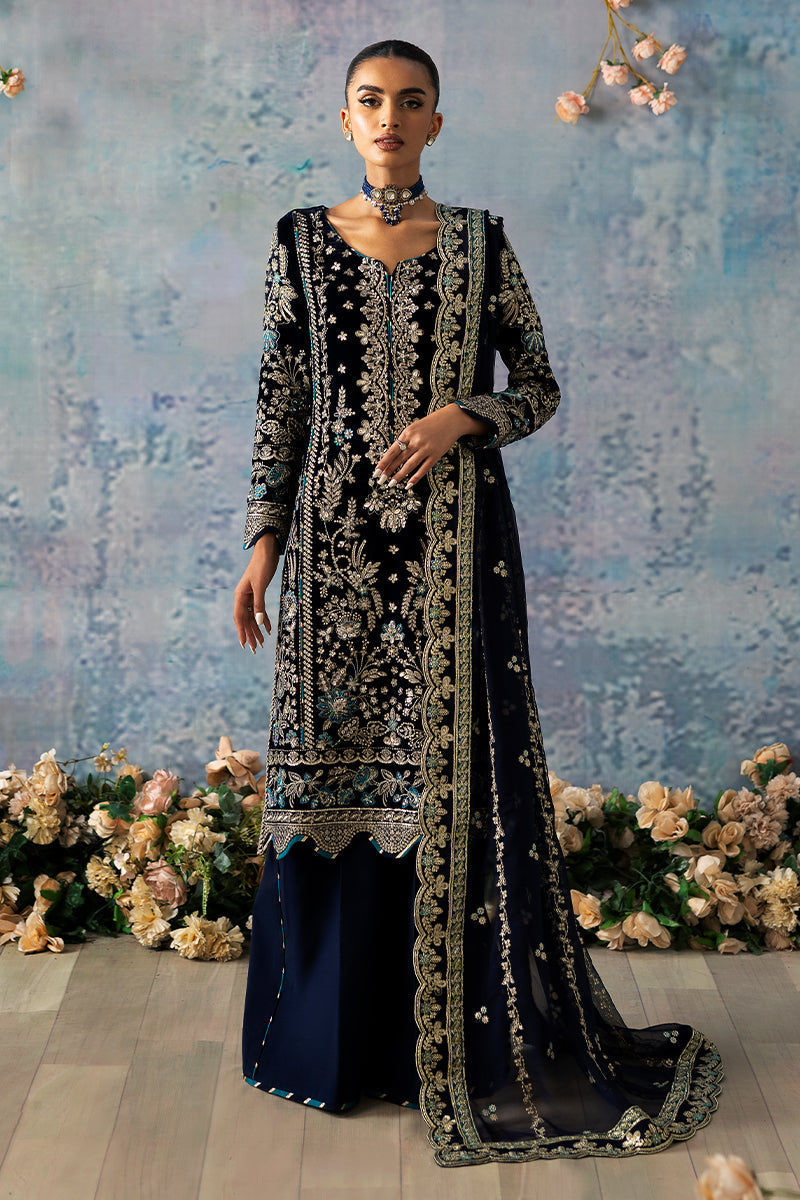 Gulaal | Celeste Velvet 24 | Azure - Official Gulaal stockist in UK - Sakeena London