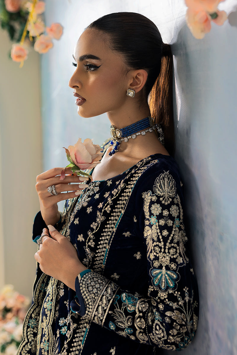 Gulaal | Celeste Velvet 24 | Azure - Official Gulaal stockist in UK - Sakeena London
