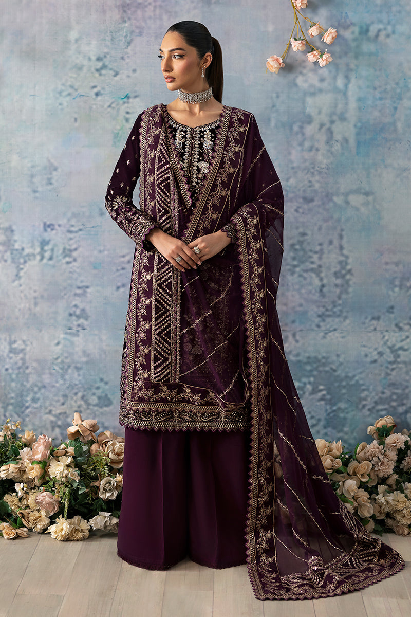 Gulaal | Celeste Velvet 24 | Plum - Official Gulaal stockist in UK - Sakeena London