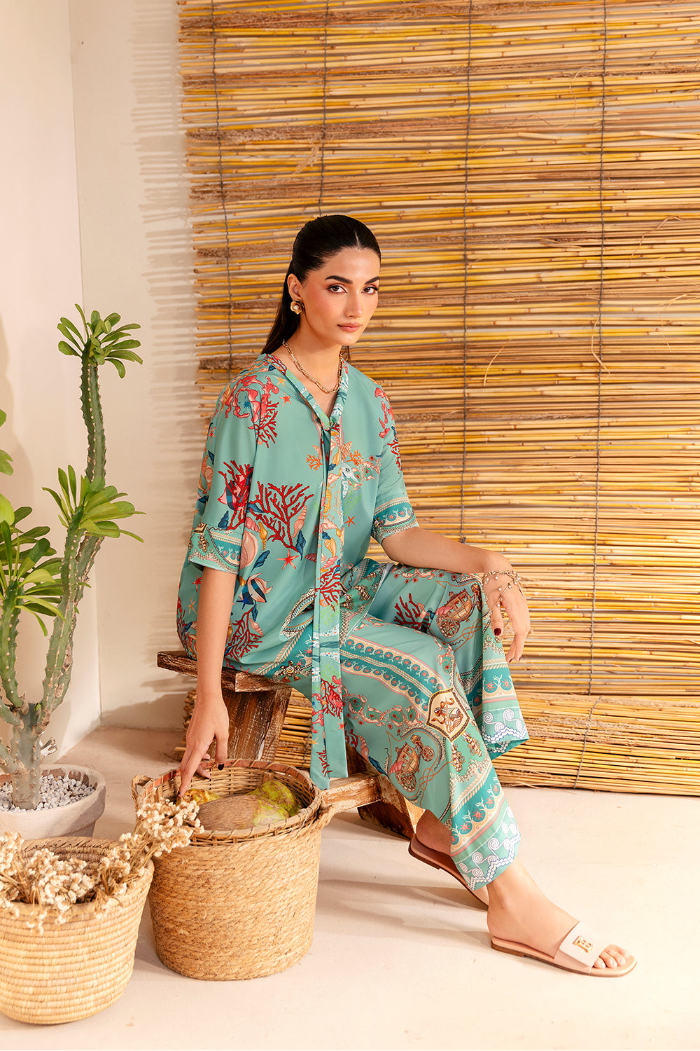 Saira Rizwan | Silk Coords 25 | COASTAL CHARM - SRSP-25-01 - Official Saira Rizwan stockist in UK - Sakeena London