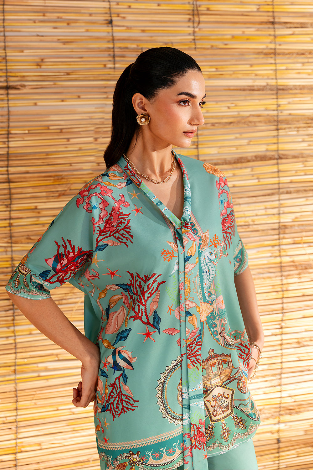 Saira Rizwan | Silk Coords 25 | COASTAL CHARM - SRSP-25-01 - Official Saira Rizwan stockist in UK - Sakeena London