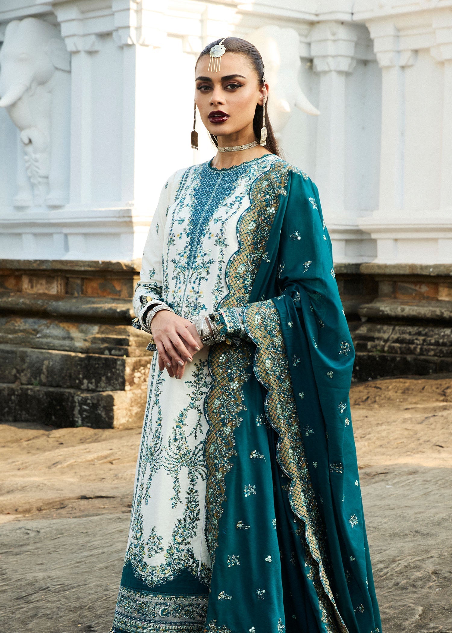 Hussain Rehar | Luxury Lawn 25 | Veil - Official Hussain Rehar stockist in UK - Sakeena London