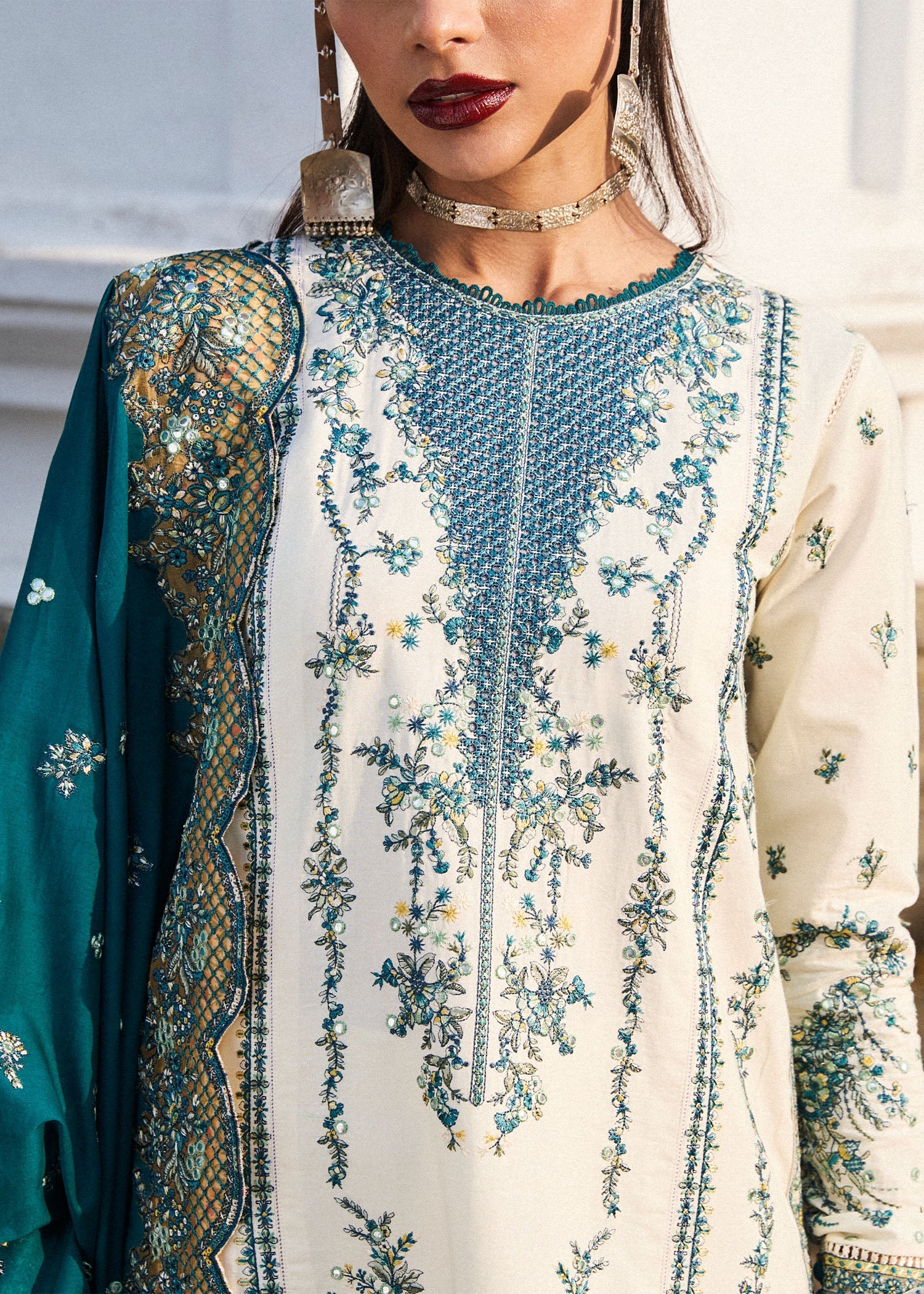 Hussain Rehar | Luxury Lawn 25 | Veil - Official Hussain Rehar stockist in UK - Sakeena London
