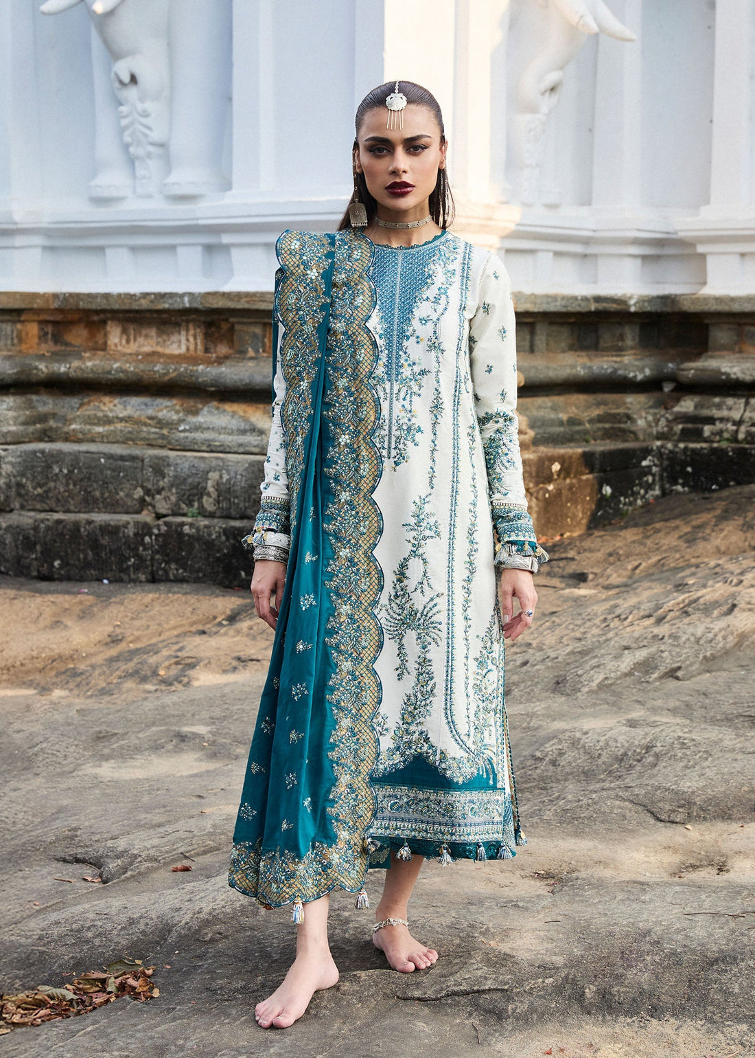 Hussain Rehar | Luxury Lawn 25 | Veil - Official Hussain Rehar stockist in UK - Sakeena London
