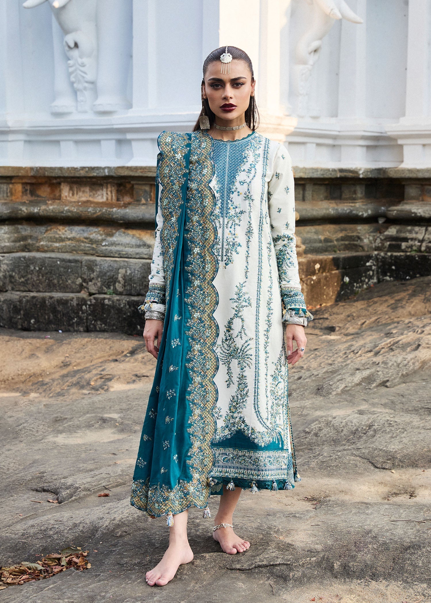 Hussain Rehar | Luxury Lawn 25 | Veil - Official Hussain Rehar stockist in UK - Sakeena London