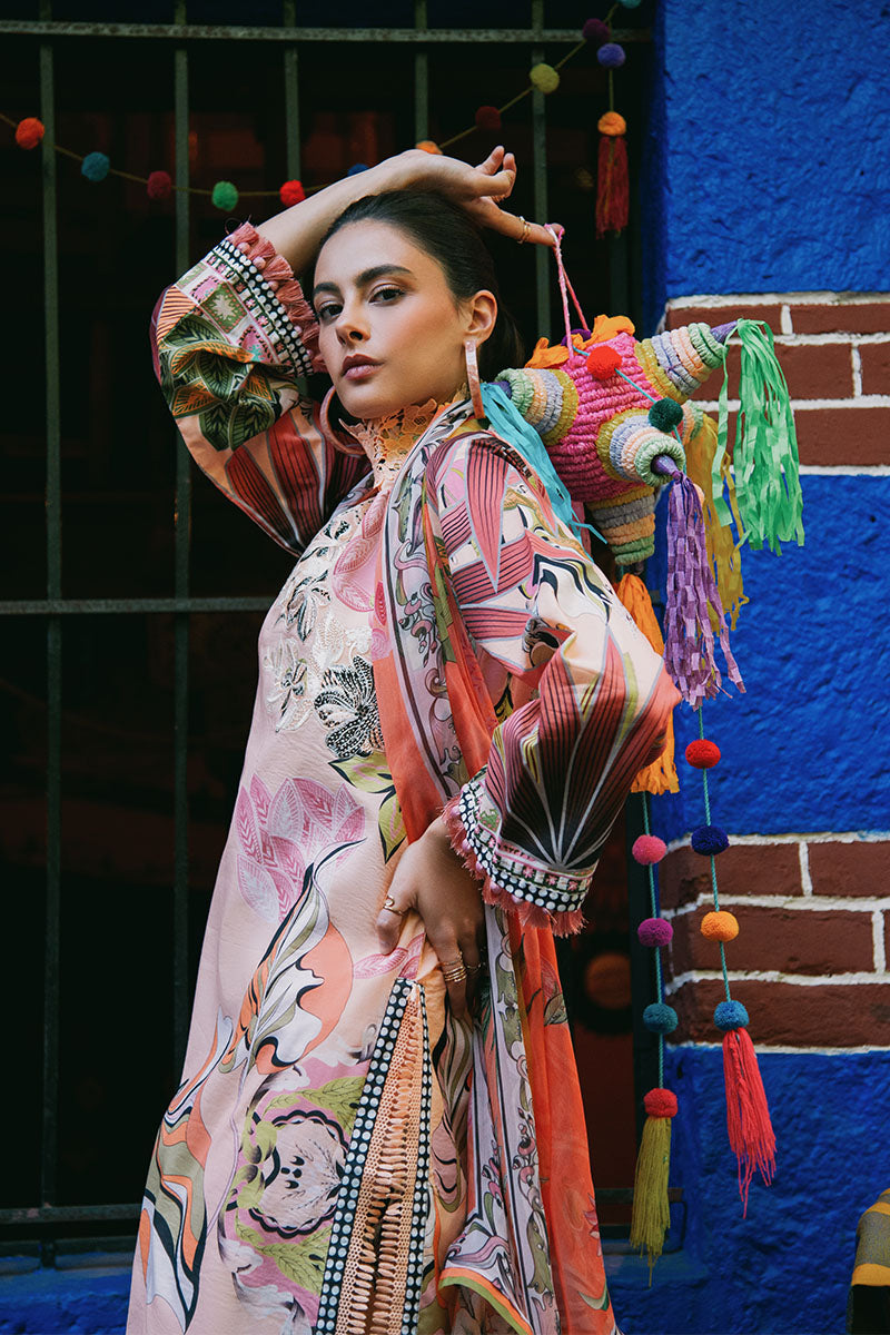Mushq | La Dolce Hemline Prints 25 | Peach Poppies - Official Mushq stockist in UK - Sakeena London