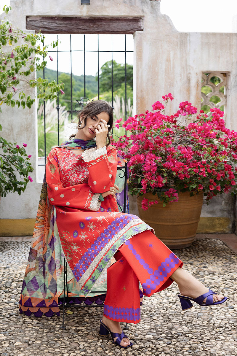 Mushq | Mirasol Printed Cambric | Carmin Rosa - Official Mushq stockist in UK - Sakeena London