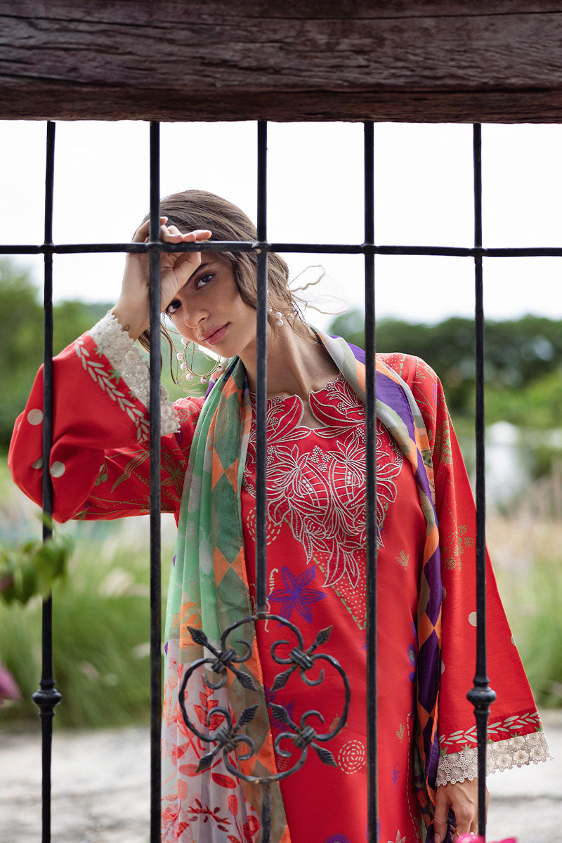 Mushq | Mirasol Printed Cambric | Carmin Rosa - Official Mushq stockist in UK - Sakeena London