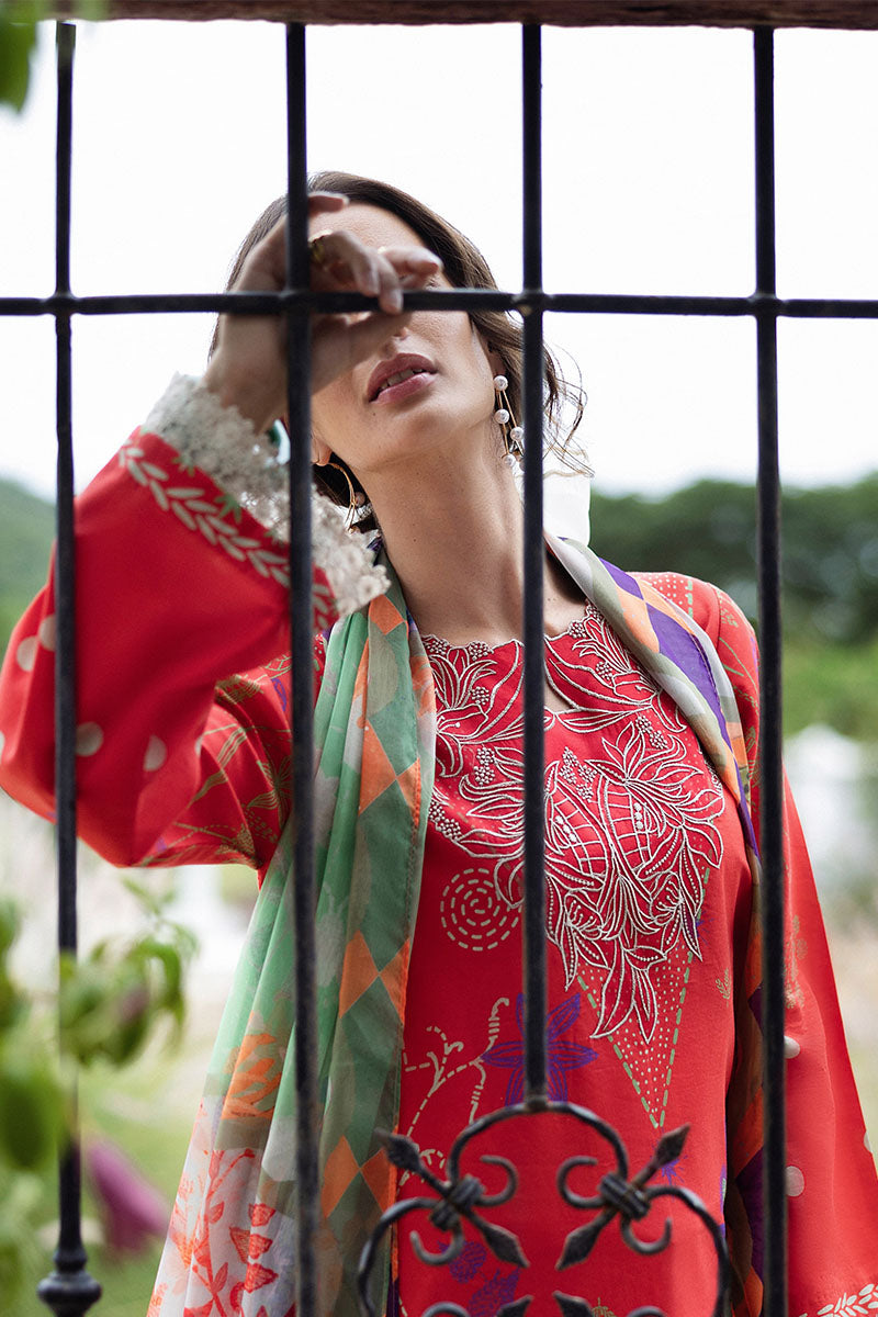 Mushq | Mirasol Printed Cambric | Carmin Rosa - Official Mushq stockist in UK - Sakeena London