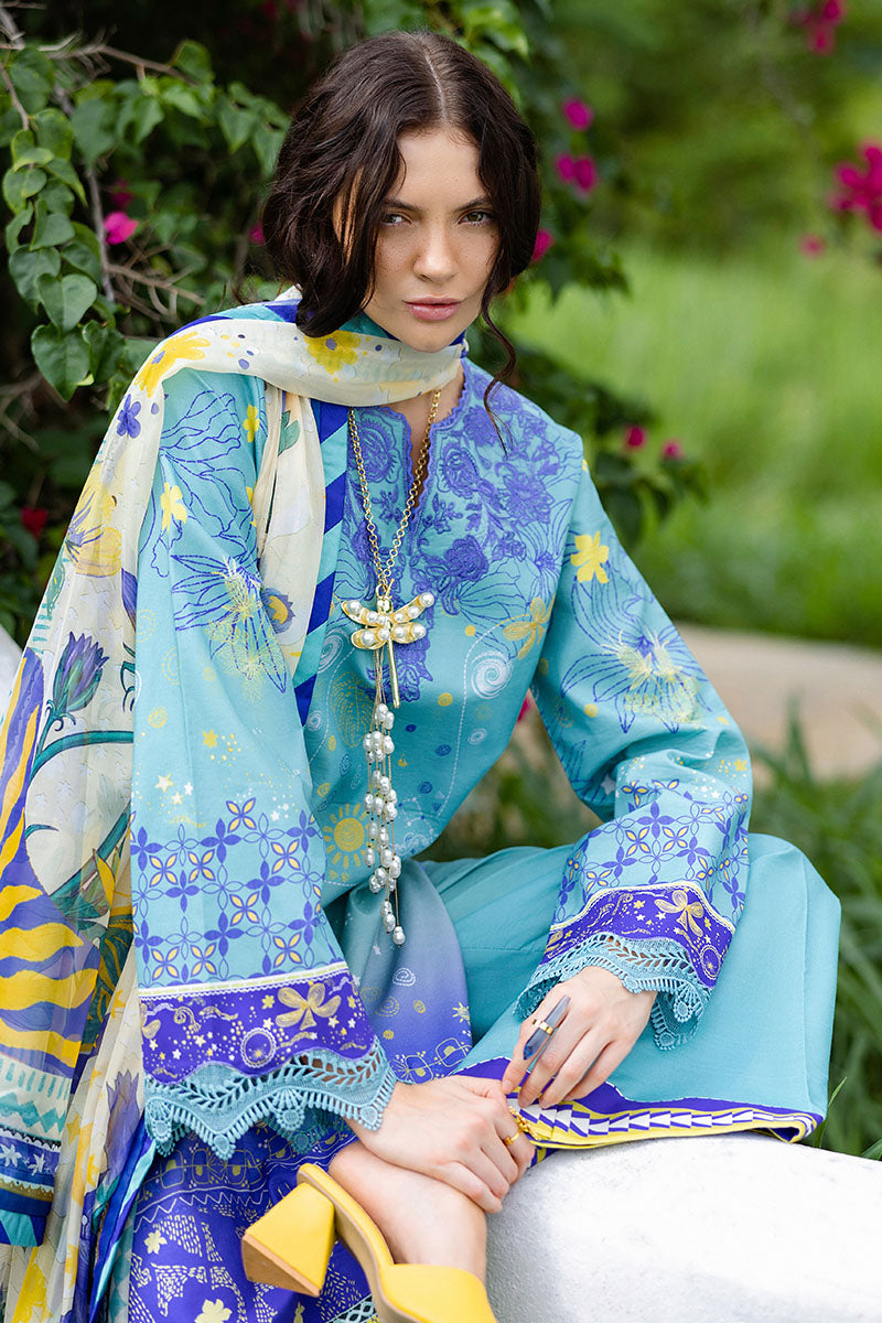 Mushq | Mirasol Printed Cambric | Mar Azul - Official Mushq stockist in UK - Sakeena London