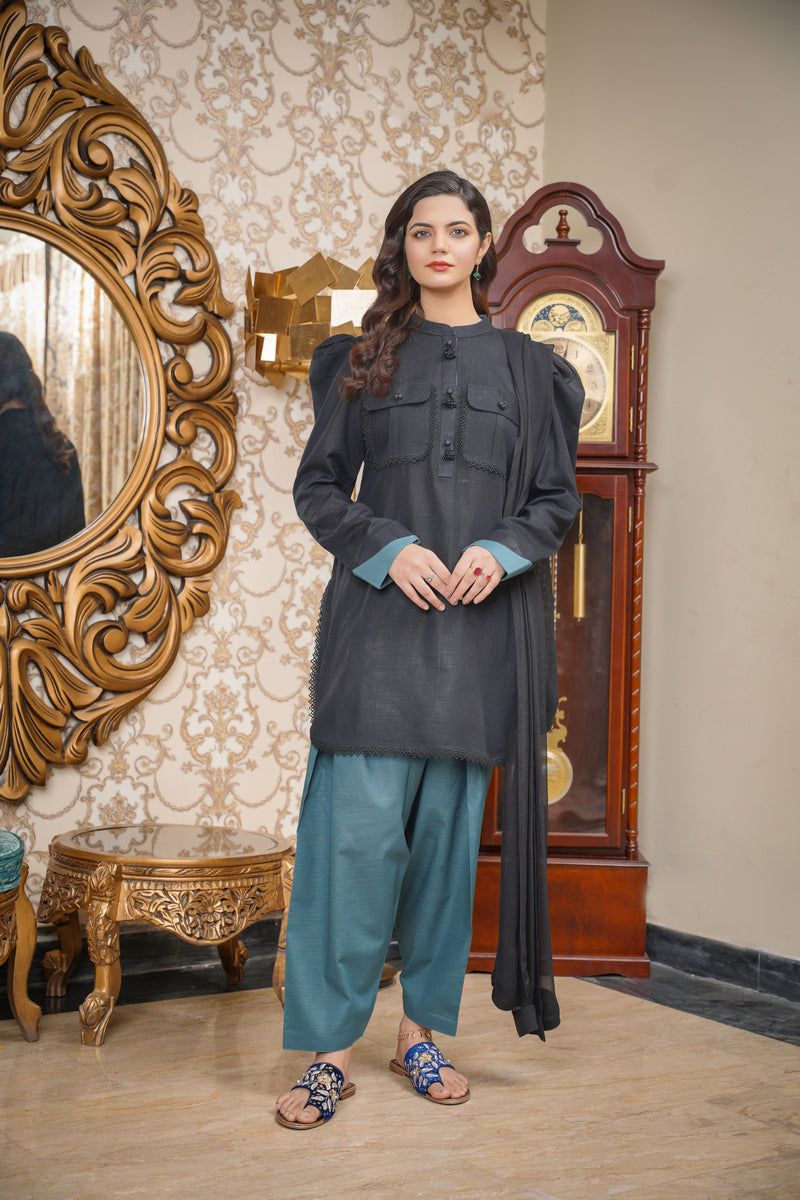 Hoorain Basics | Slub Winter 23 | HB-BLK - Official Hoorain Basics stockist in UK - Sakeena London