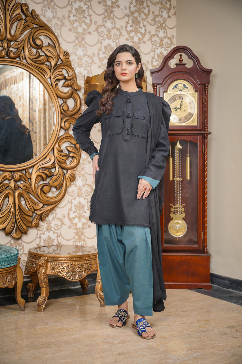 Hoorain Basics | Slub Winter 23 | HB-BLK - Official Hoorain Basics stockist in UK - Sakeena London