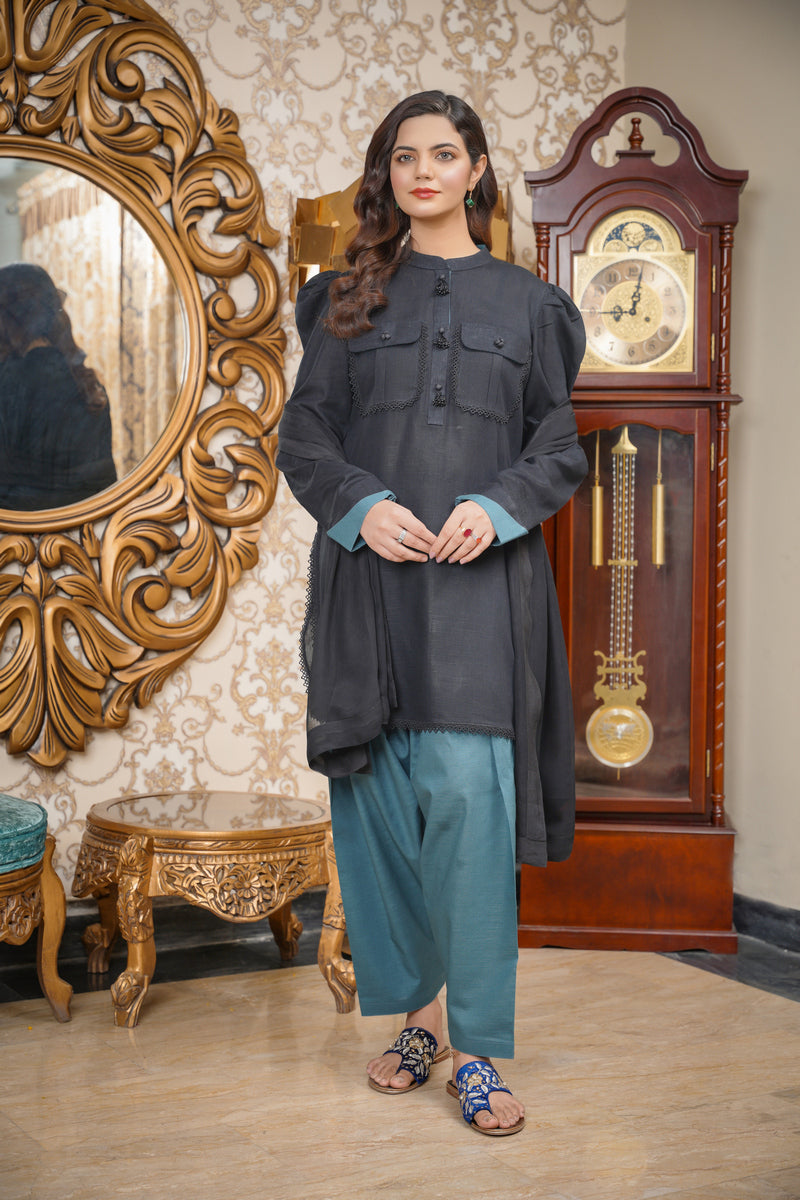 Hoorain Basics | Slub Winter 23 | HB-BLK - Official Hoorain Basics stockist in UK - Sakeena London