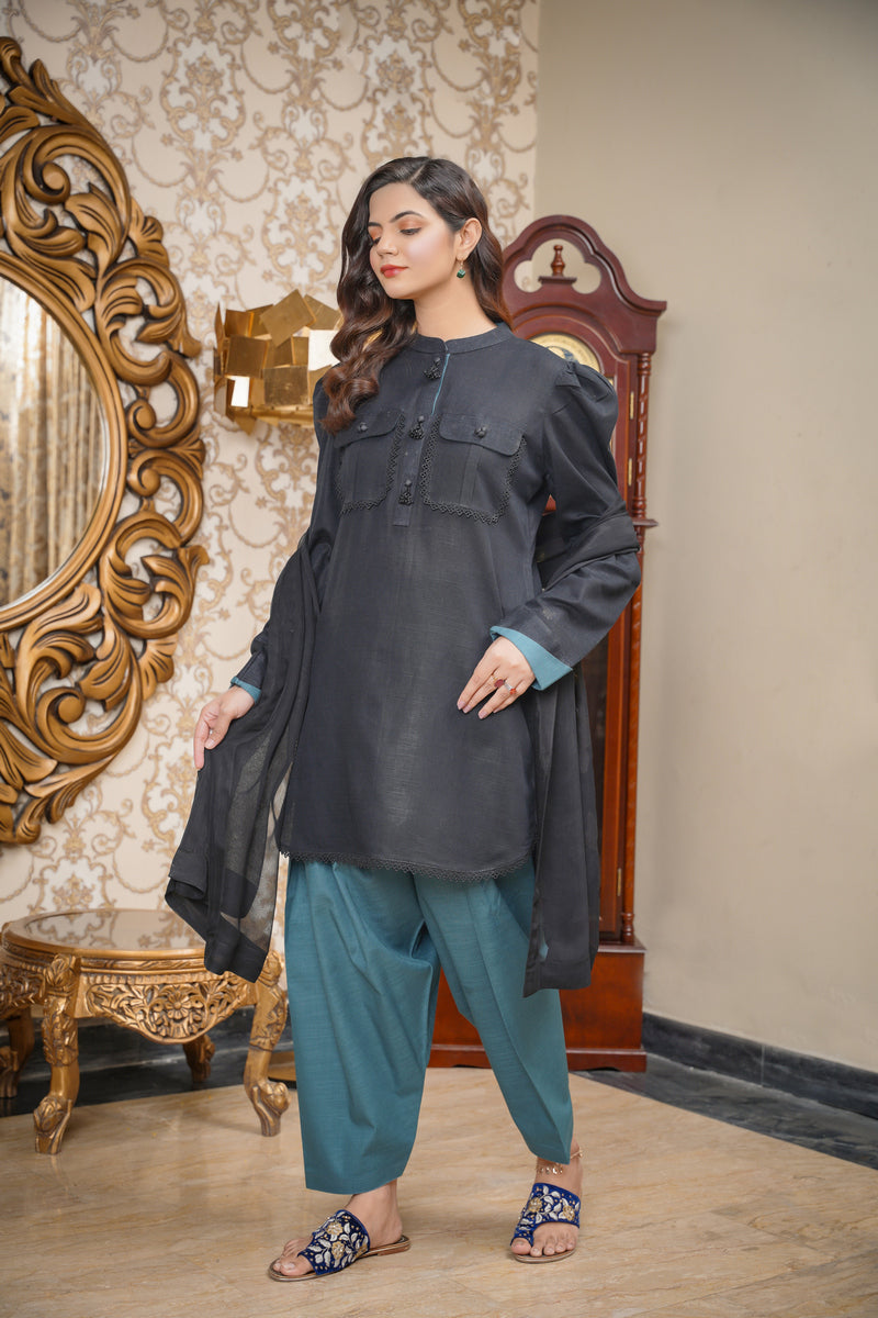 Hoorain Basics | Slub Winter 23 | HB-BLK - Official Hoorain Basics stockist in UK - Sakeena London