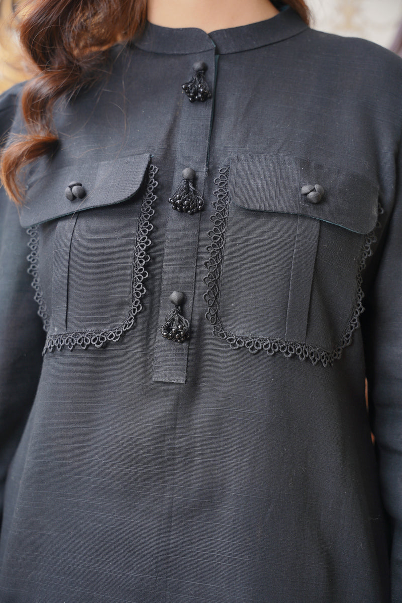 Hoorain Basics | Slub Winter 23 | HB-BLK - Official Hoorain Basics stockist in UK - Sakeena London