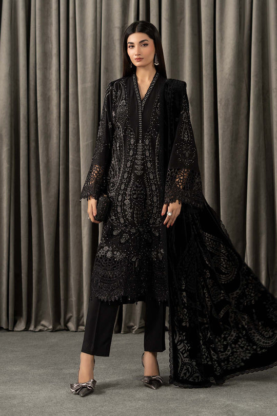 Maria B | Winter Luxe Pret 25 | WLS-1307-Black - Official Maria B stockist in UK - Sakeena London