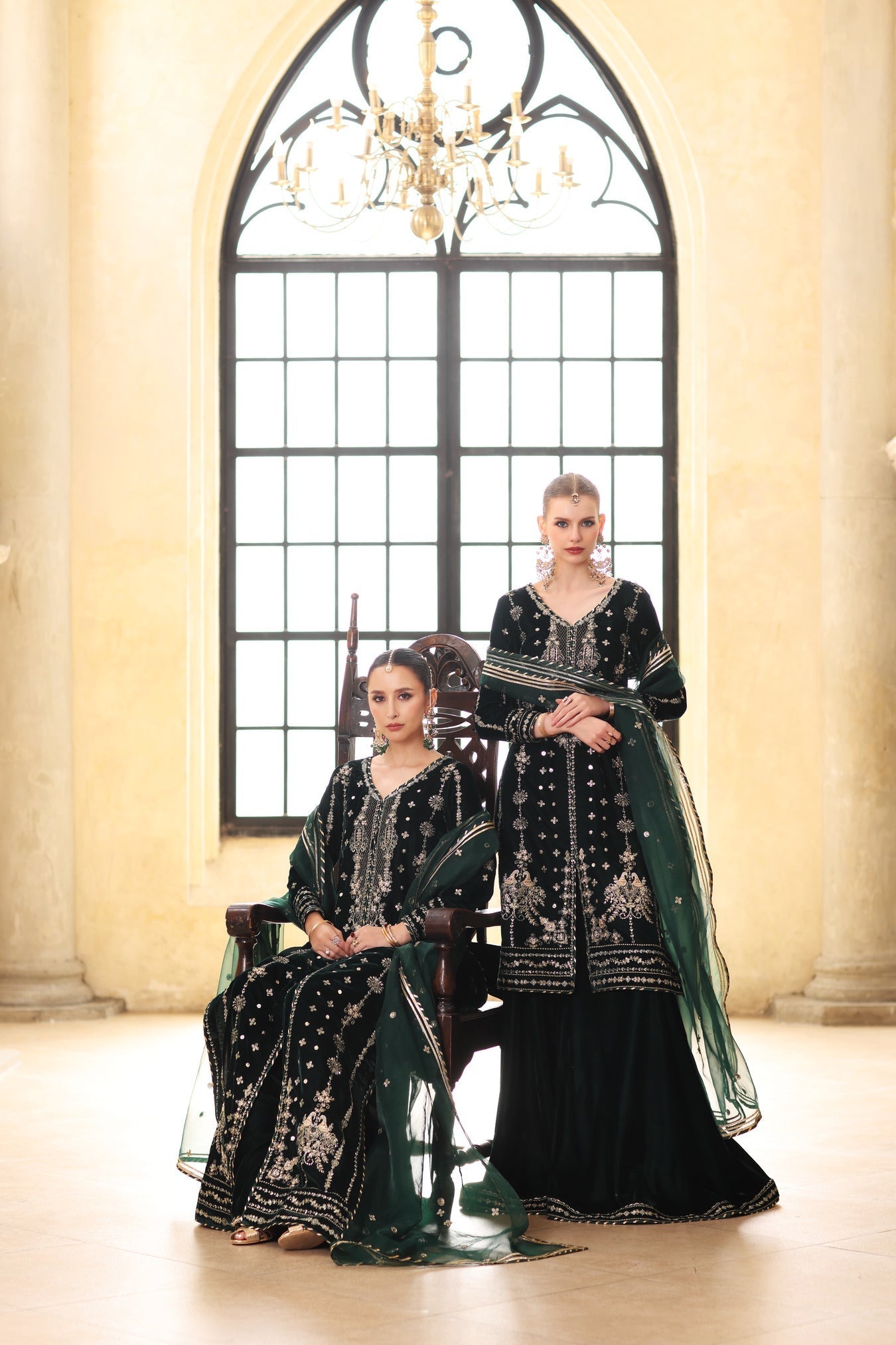 Noor by Saadia Asad | Handcrafted Velvet 25 |Zamurrud - Official Noor by Saadia Asad stockist in UK - Sakeena London