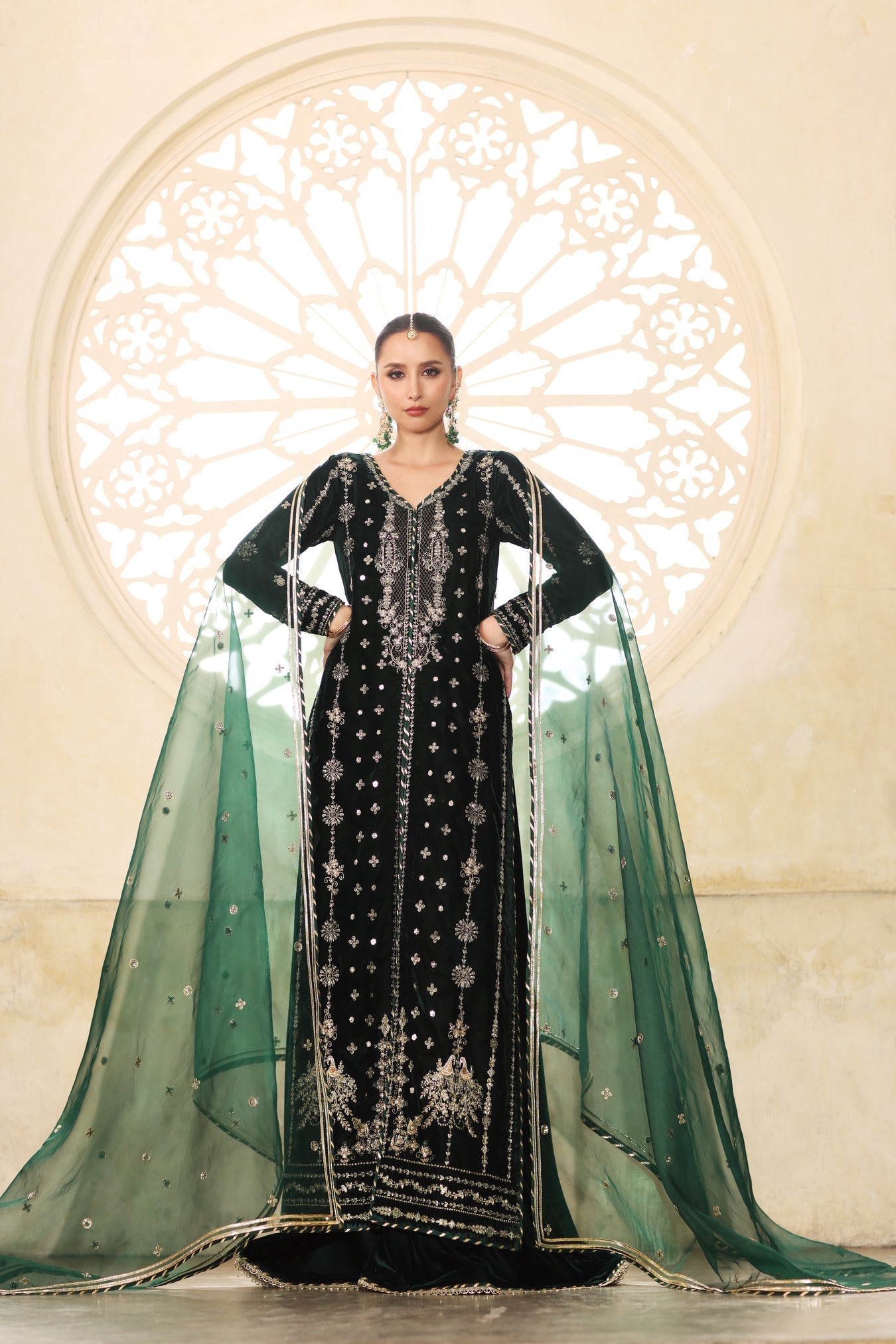 Noor by Saadia Asad | Handcrafted Velvet 25 |Zamurrud - Official Noor by Saadia Asad stockist in UK - Sakeena London