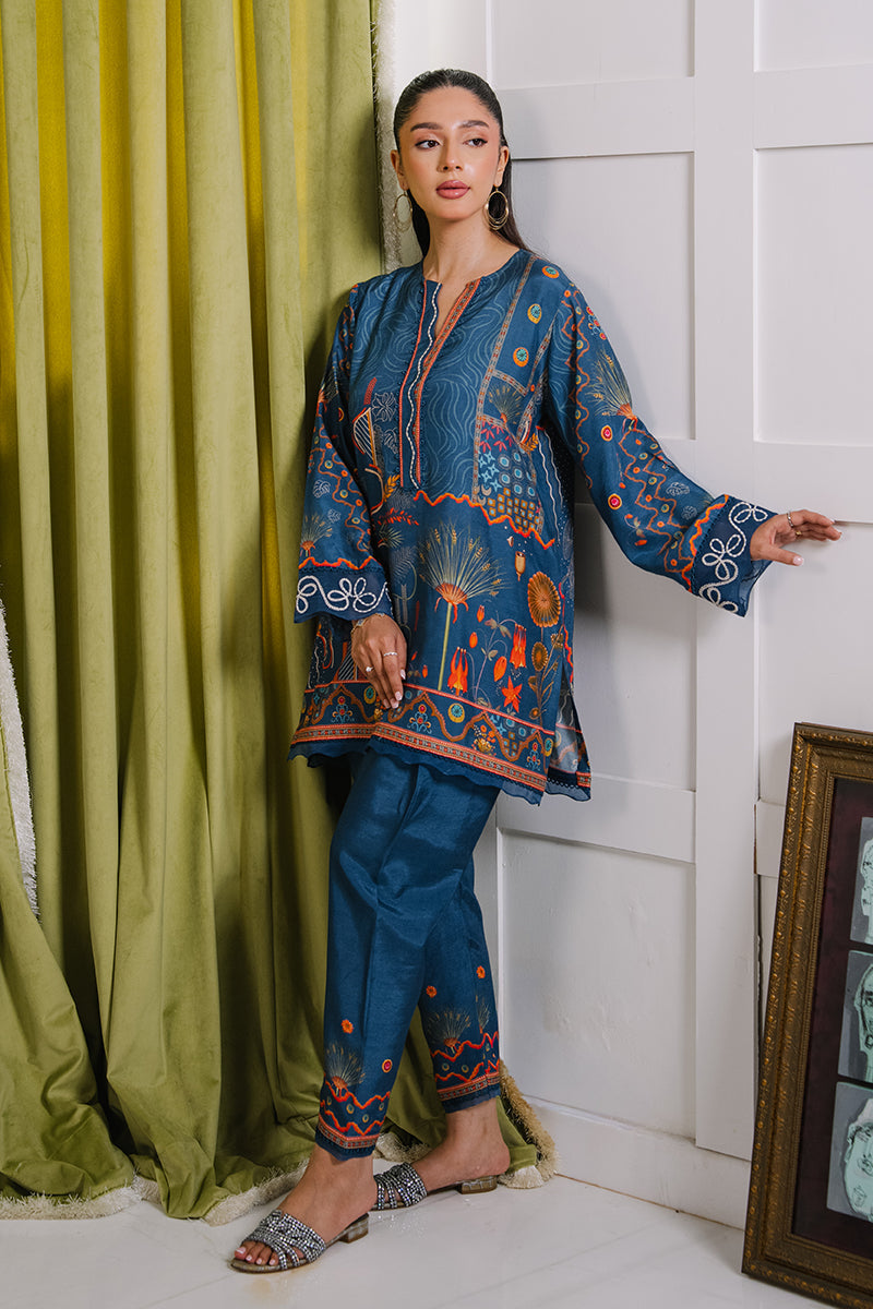 Mina Hassan | Signature Luxe 25 | Deep Teal Tapestry - Official Mina Hassan stockist in UK - Sakeena London