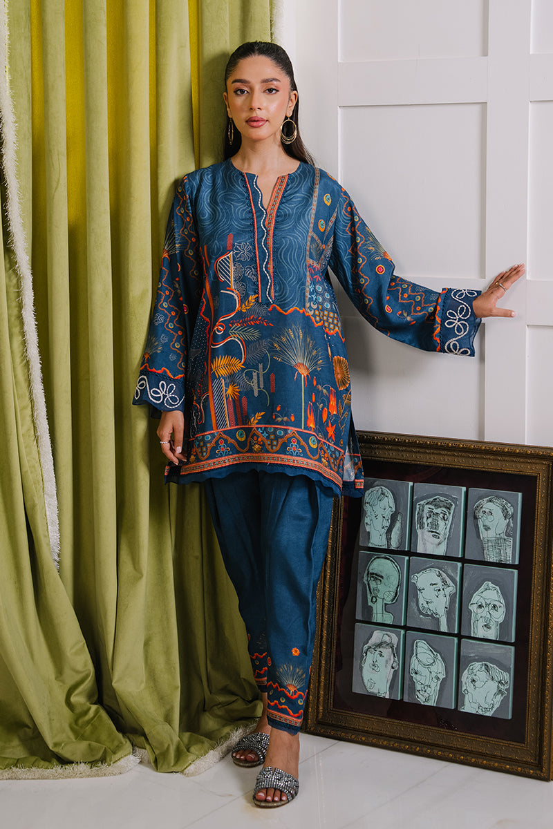 Mina Hassan | Signature Luxe 25 | Deep Teal Tapestry - Official Mina Hassan stockist in UK - Sakeena London