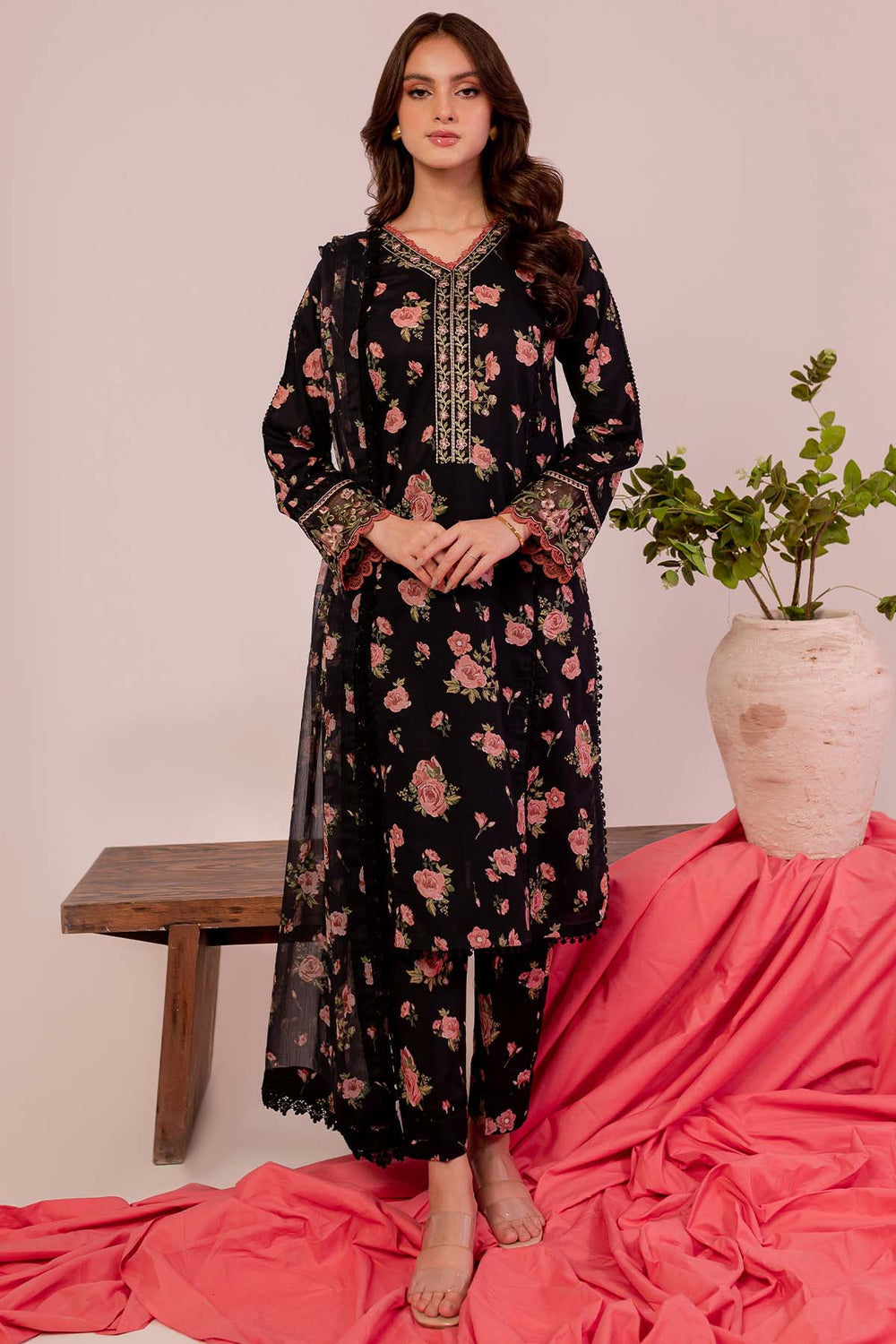Farasha | Printed Essentials | Black Scarlet - Official Farasha stockist in UK - Sakeena London