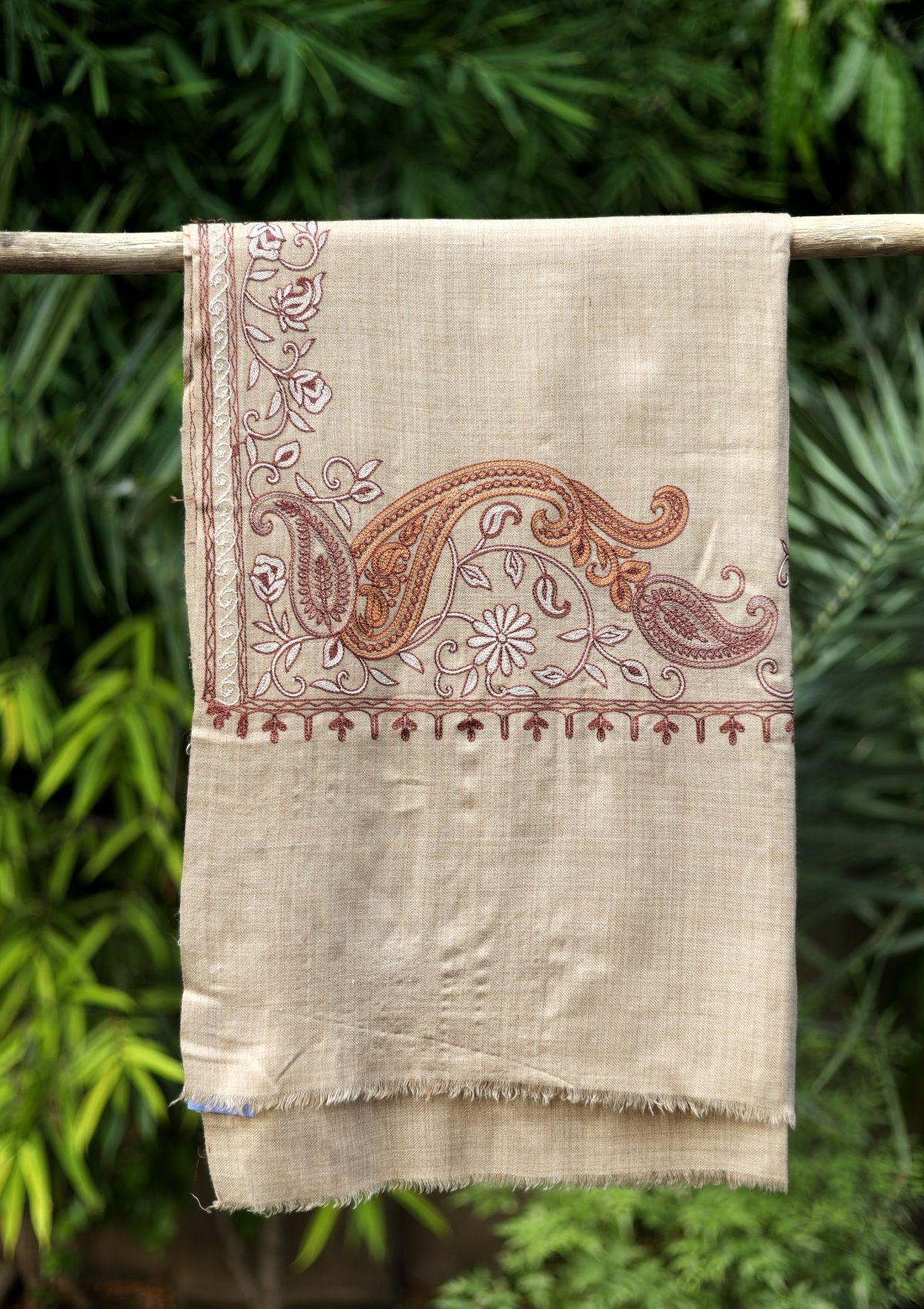 Ari Work Wool Shawl D - 78 - L Brown