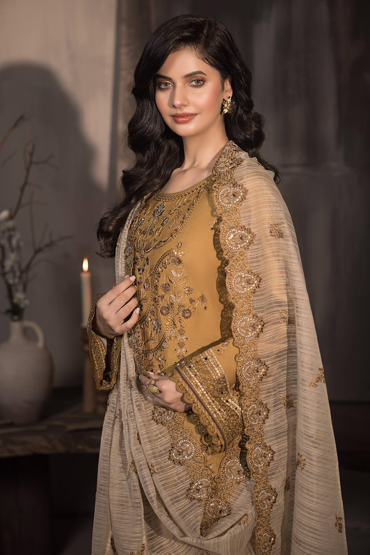 Imrozia Premium | Sehar Winter Collection | I.P-70 Sunheri - Official Imrozia Premium stockist in UK - Sakeena London