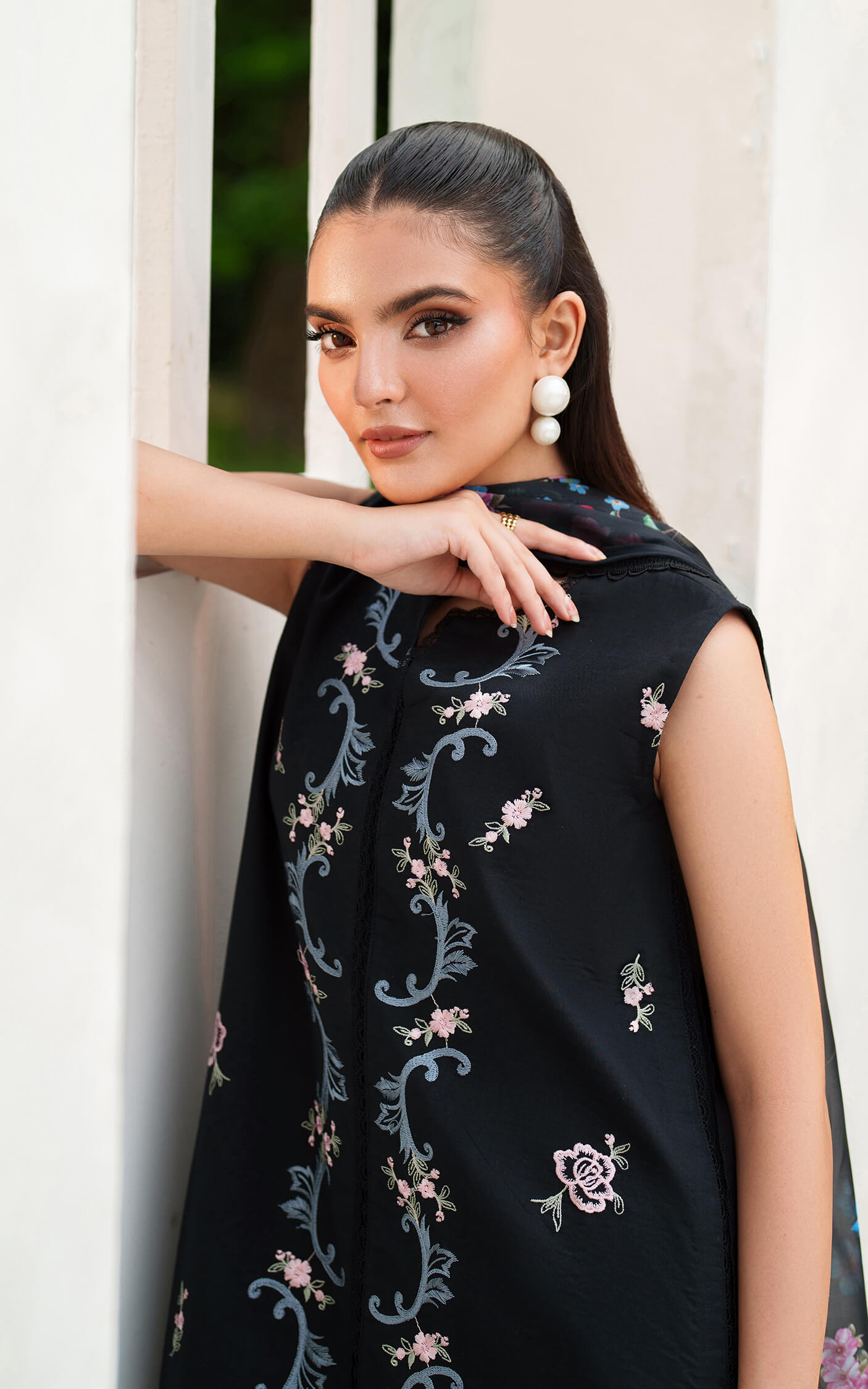 Asifa and Nabeel | Eden Cambric 25 | Ink Blossom ECU25-02 - Official Asifa and Nabeel stockist in UK - Sakeena London