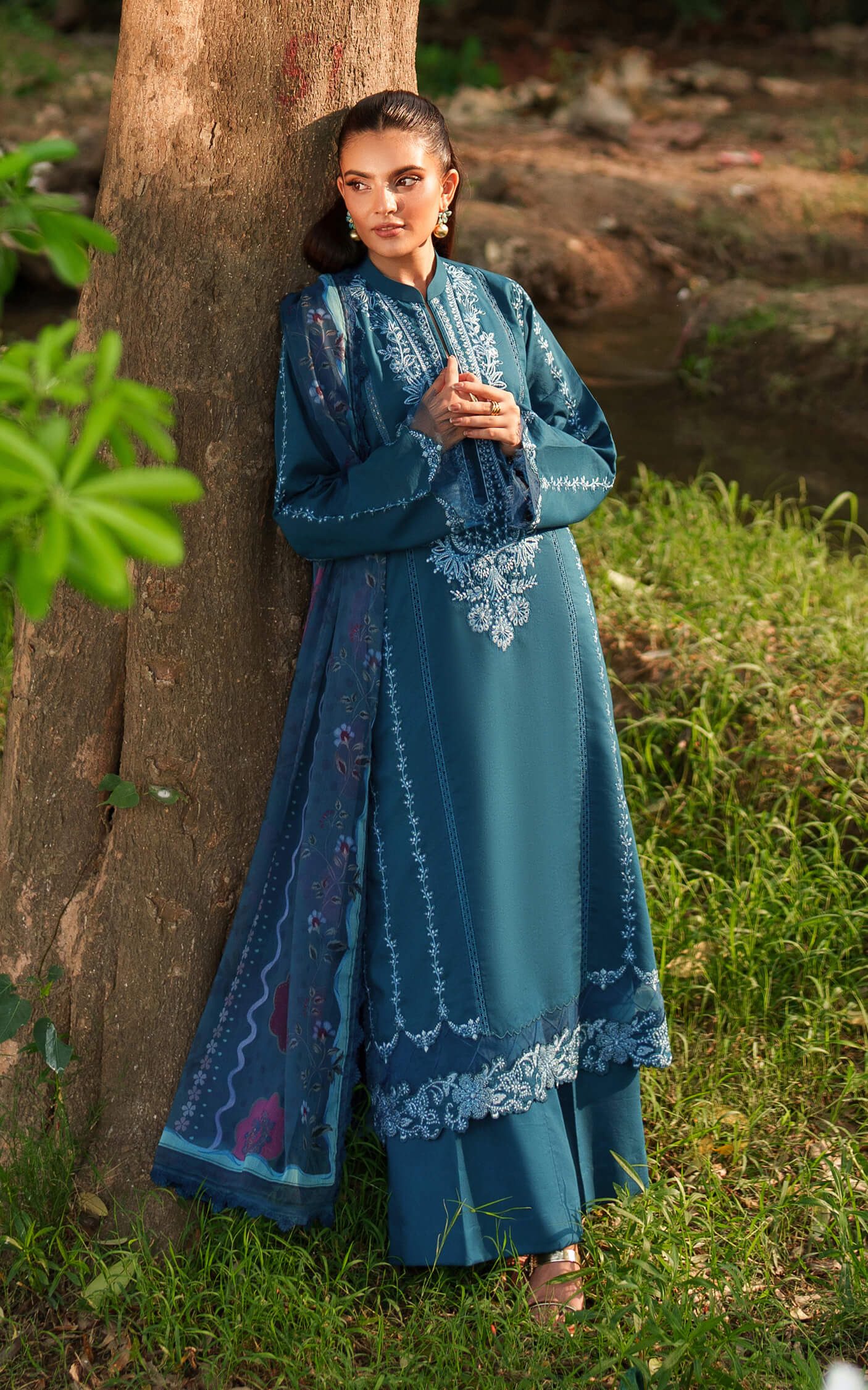 Asifa and Nabeel | Eden Cambric 25 | Iris Cloud ECU25-05 - Official Asifa and Nabeel stockist in UK - Sakeena London