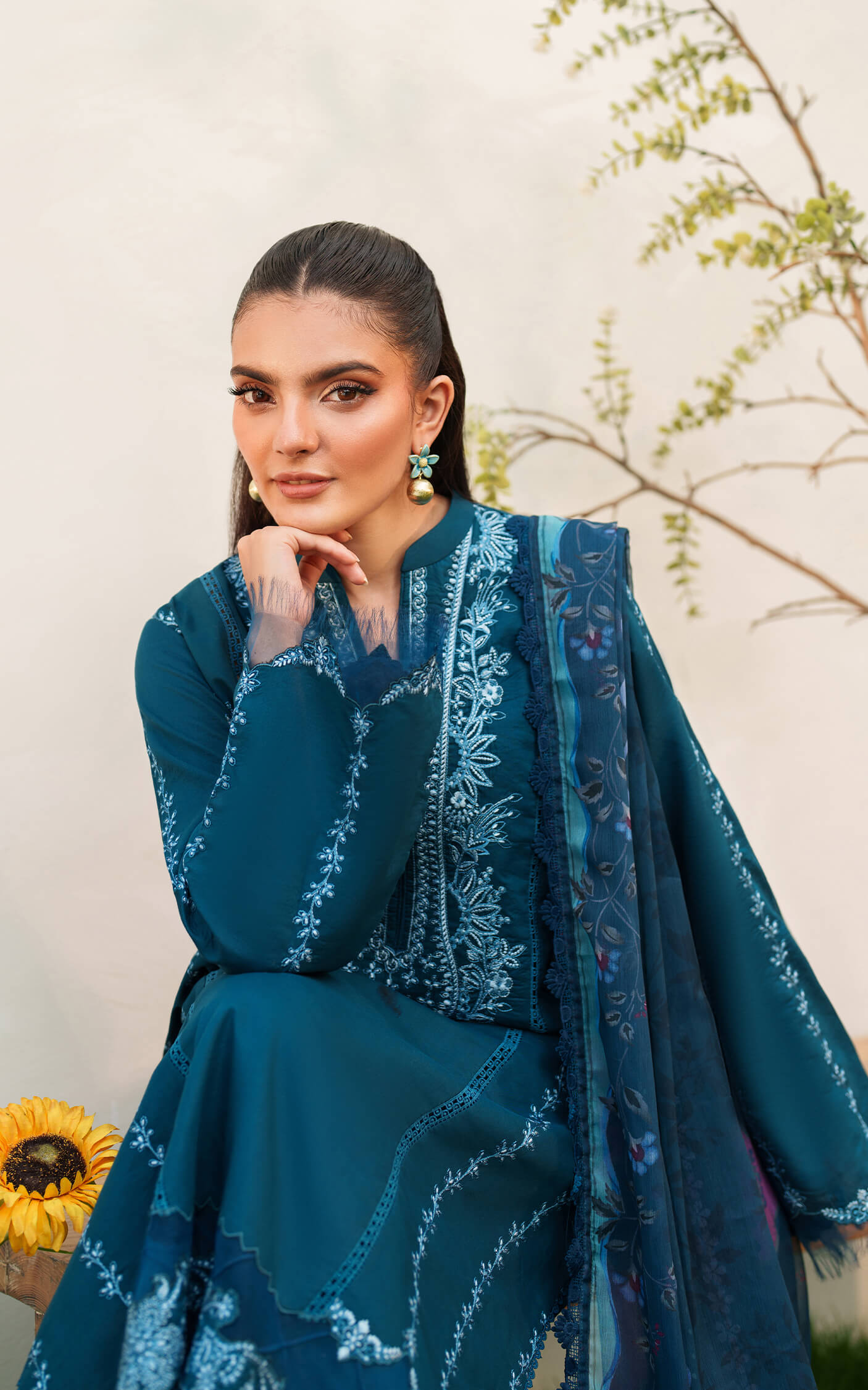 Asifa and Nabeel | Eden Cambric 25 | Iris Cloud ECU25-05 - Official Asifa and Nabeel stockist in UK - Sakeena London