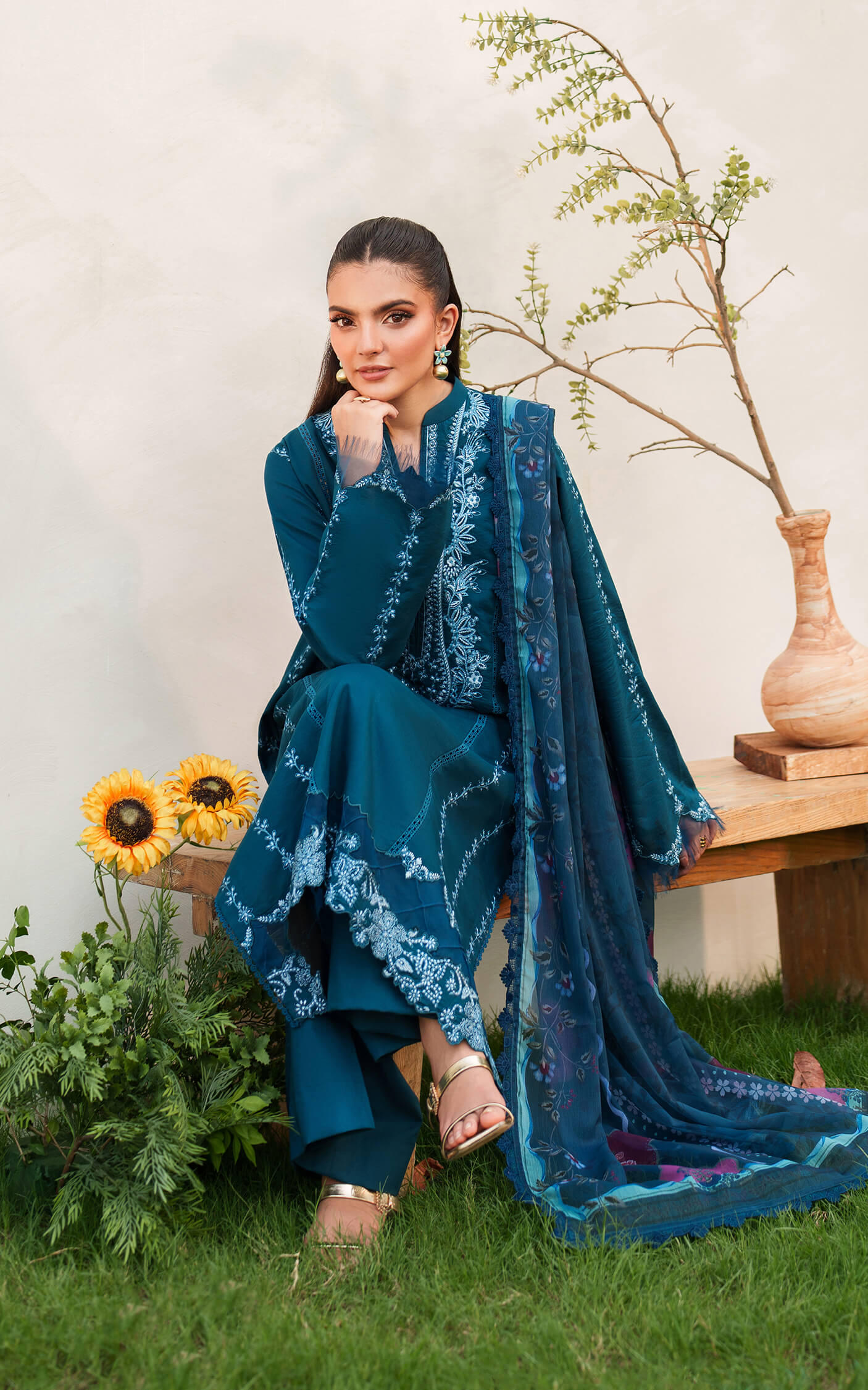 Asifa and Nabeel | Eden Cambric 25 | Iris Cloud ECU25-05 - Official Asifa and Nabeel stockist in UK - Sakeena London