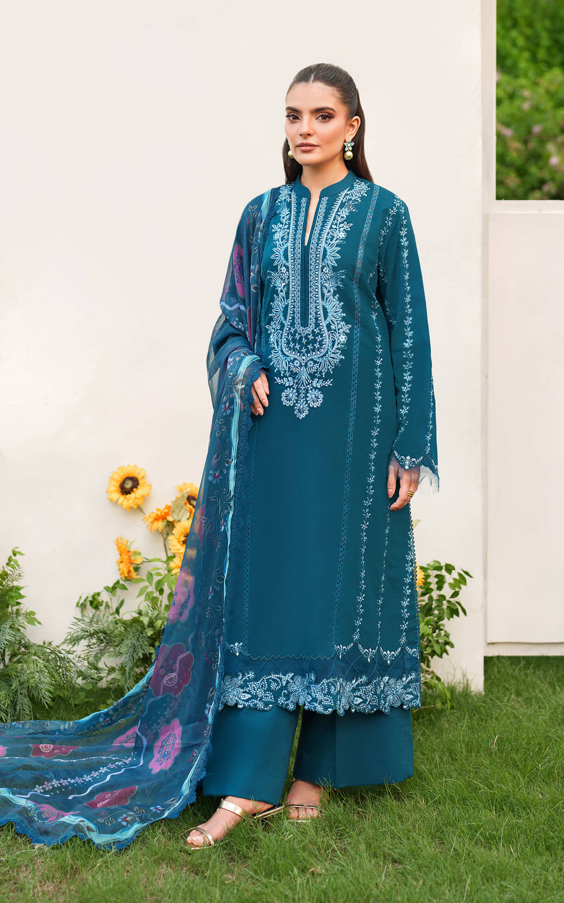 Asifa and Nabeel | Eden Cambric 25 | Iris Cloud ECU25-05 - Official Asifa and Nabeel stockist in UK - Sakeena London