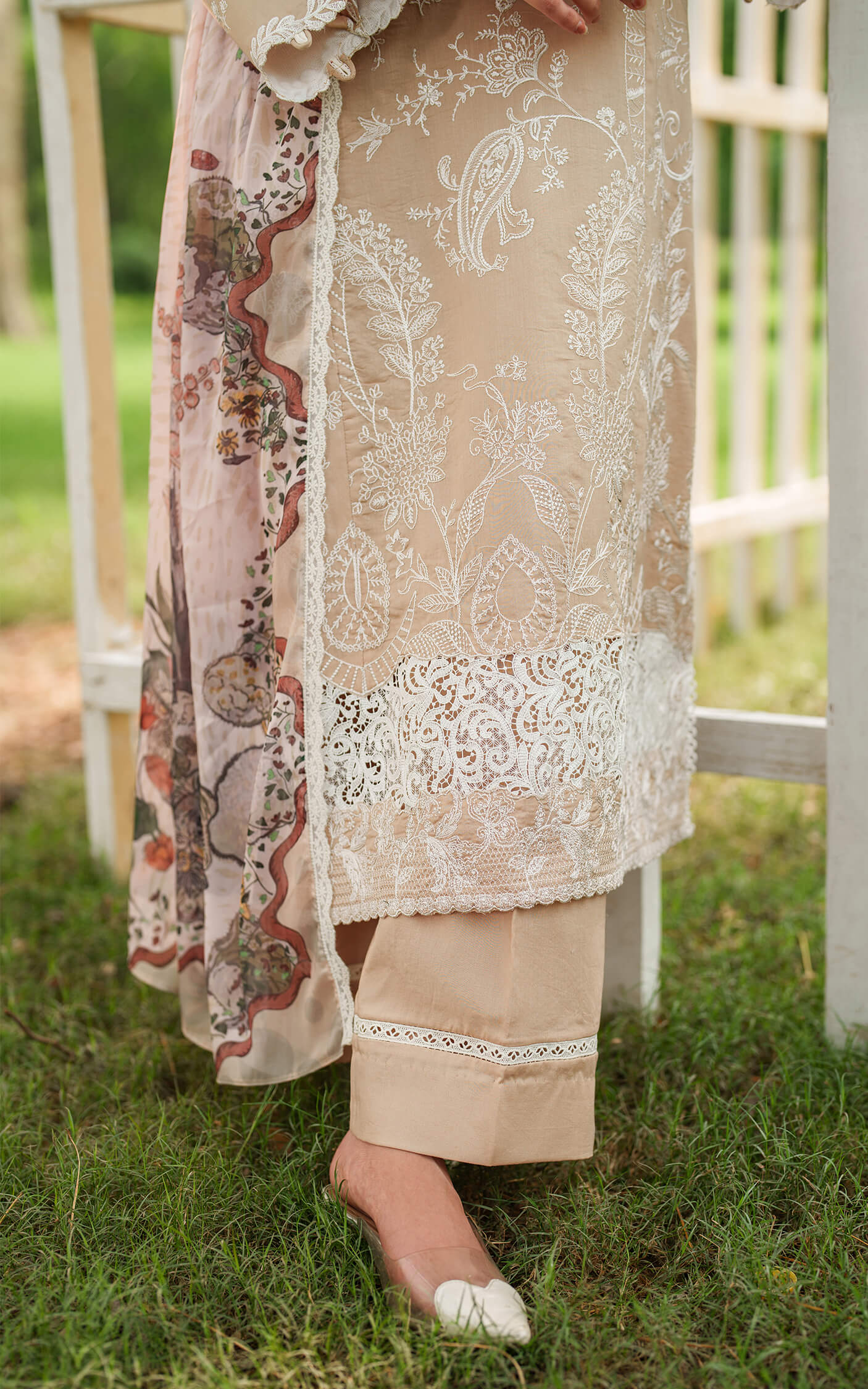 Asifa and Nabeel | Eden Cambric 25 | Ivory Haze ECU25-03 - Official Asifa and Nabeel stockist in UK - Sakeena London