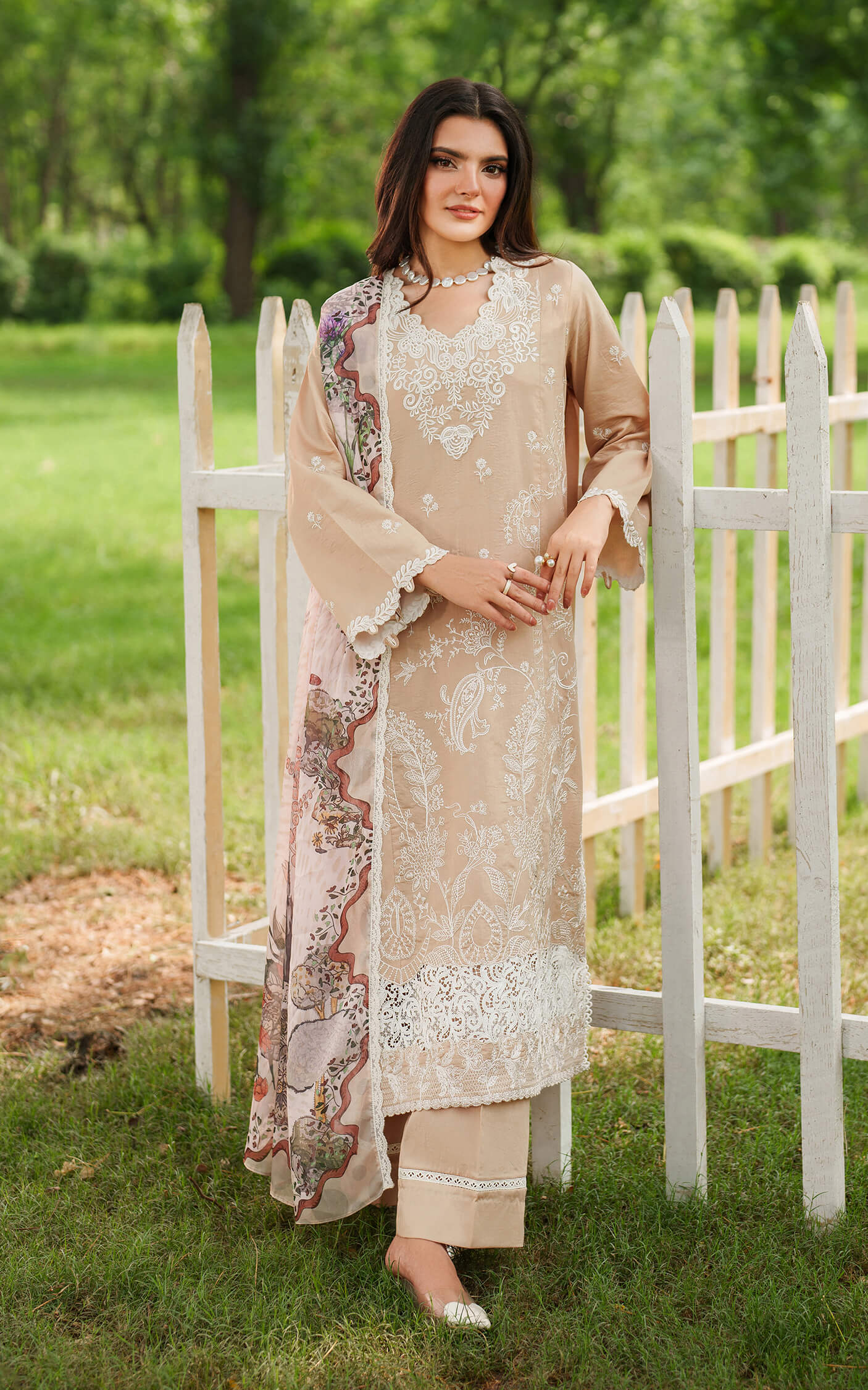 Asifa and Nabeel | Eden Cambric 25 | Ivory Haze ECU25-03 - Official Asifa and Nabeel stockist in UK - Sakeena London
