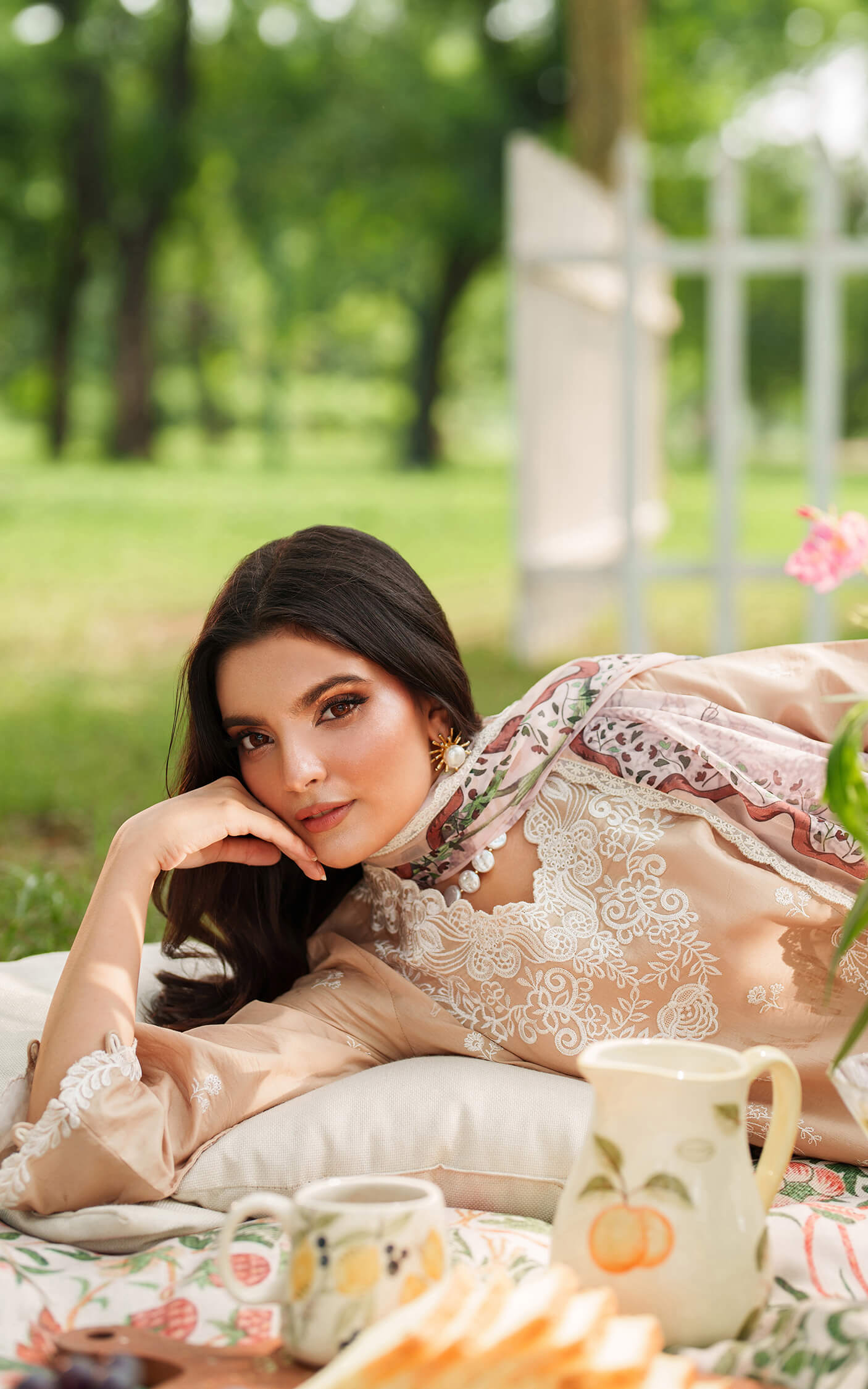 Asifa and Nabeel | Eden Cambric 25 | Ivory Haze ECU25-03 - Official Asifa and Nabeel stockist in UK - Sakeena London