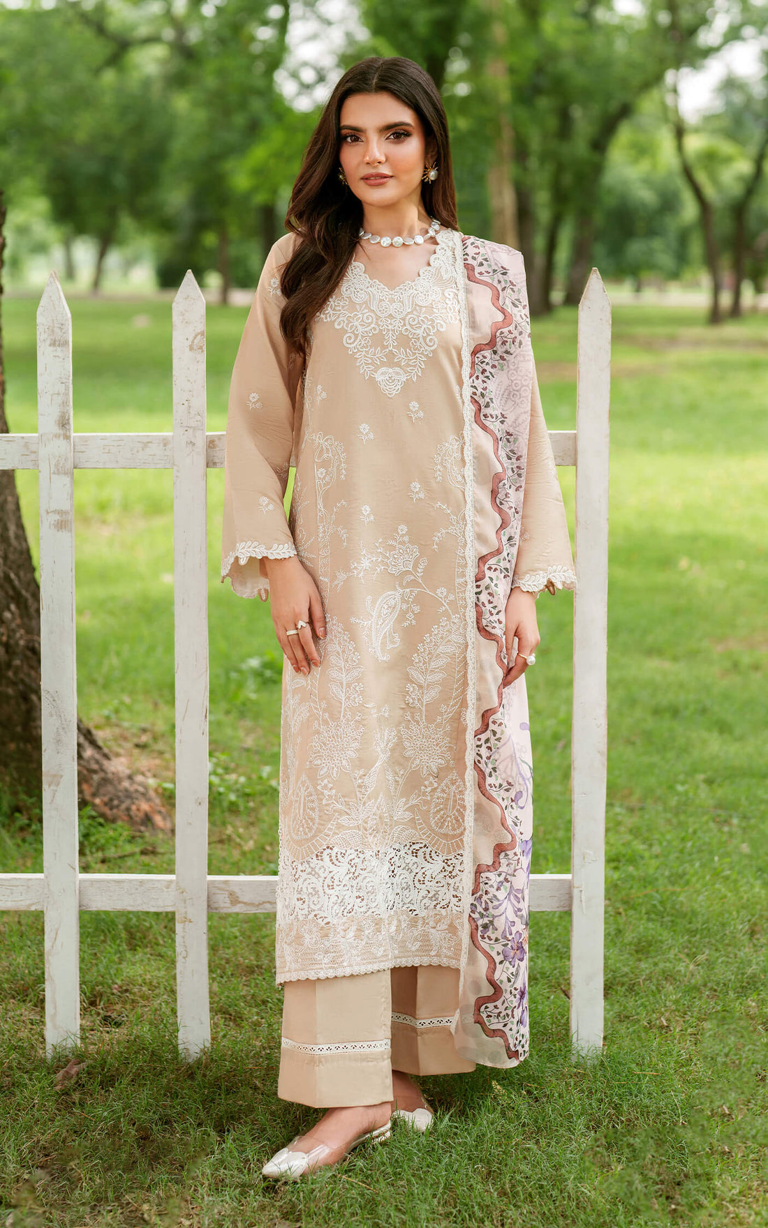 Asifa and Nabeel | Eden Cambric 25 | Ivory Haze ECU25-03 - Official Asifa and Nabeel stockist in UK - Sakeena London