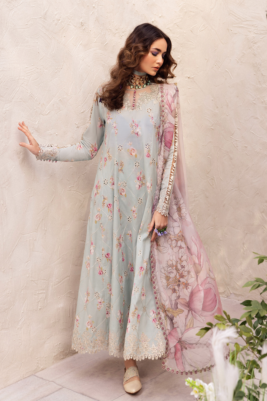 Iznik | Dahlia Embroidered Lawn | DL-10 - Official Iznik stockist in UK - Sakeena London