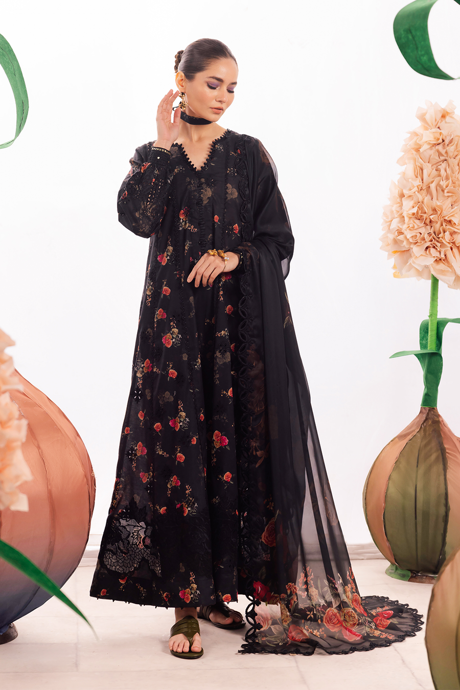 Iznik | Dahlia Embroidered Lawn | DL-08 - Official Iznik stockist in UK - Sakeena London