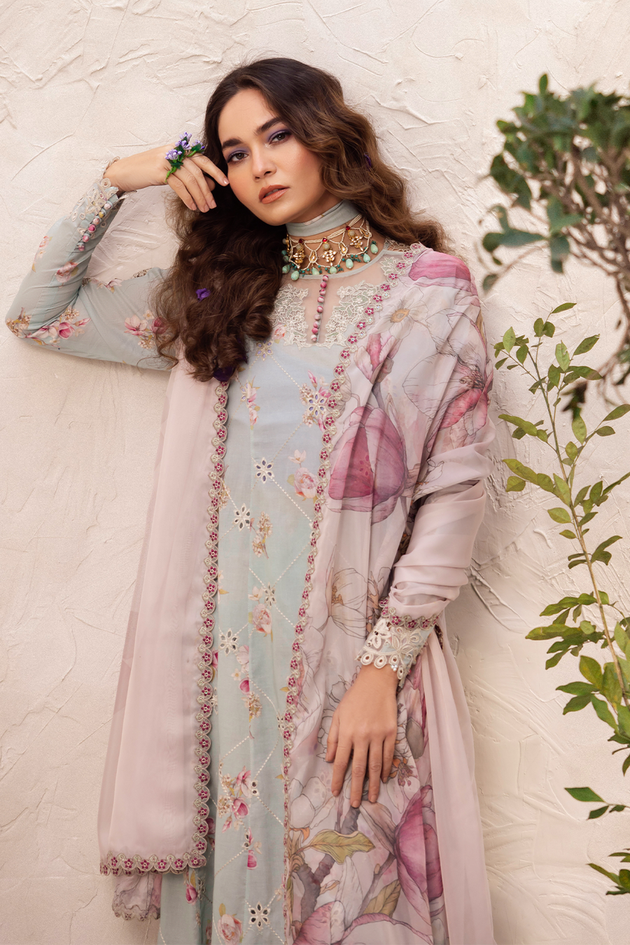 Iznik | Dahlia Embroidered Lawn | DL-10 - Official Iznik stockist in UK - Sakeena London