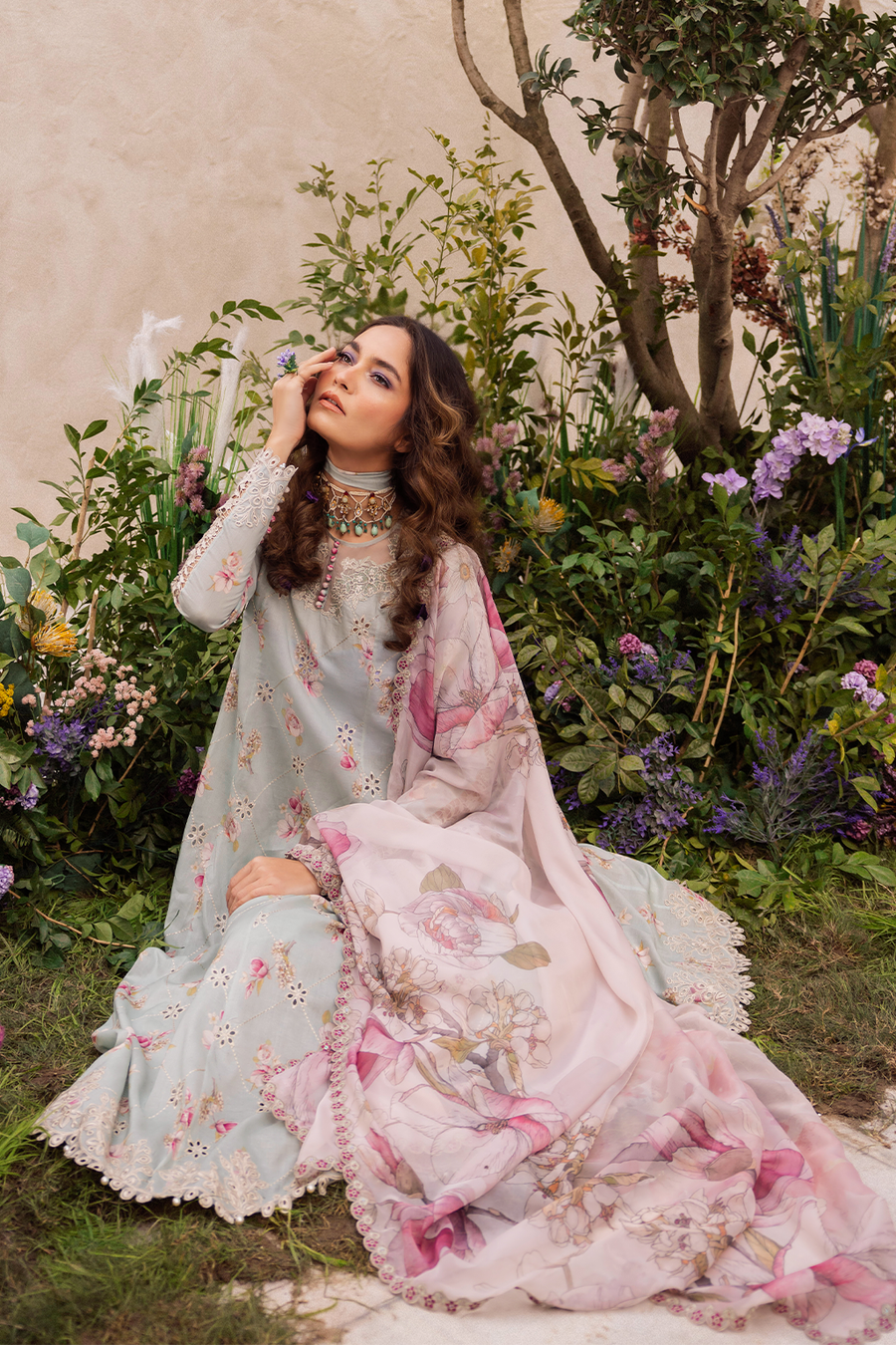 Iznik | Dahlia Embroidered Lawn | DL-10 - Official Iznik stockist in UK - Sakeena London